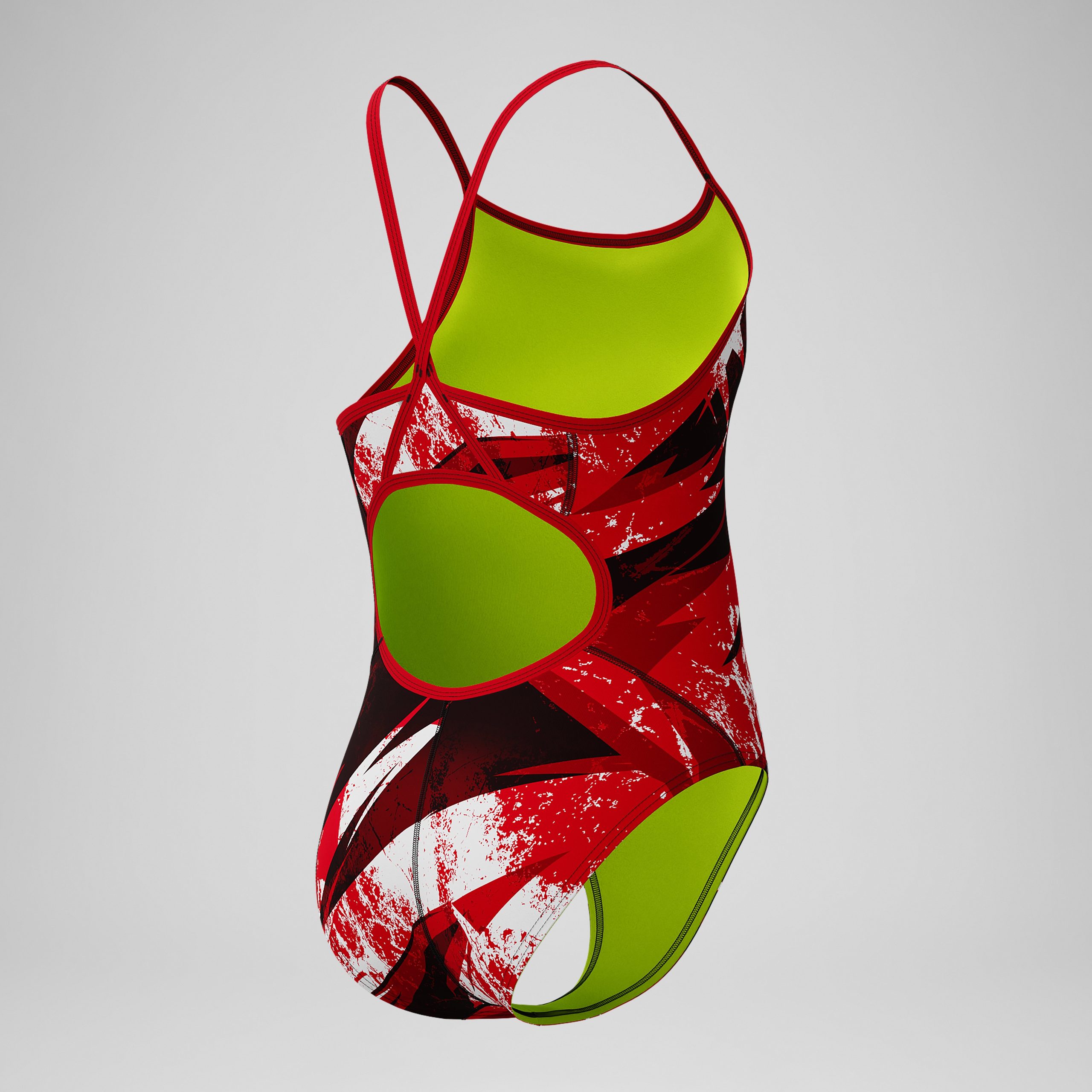 Girls Bolted Flyback One Piece Black/Red - Image 3