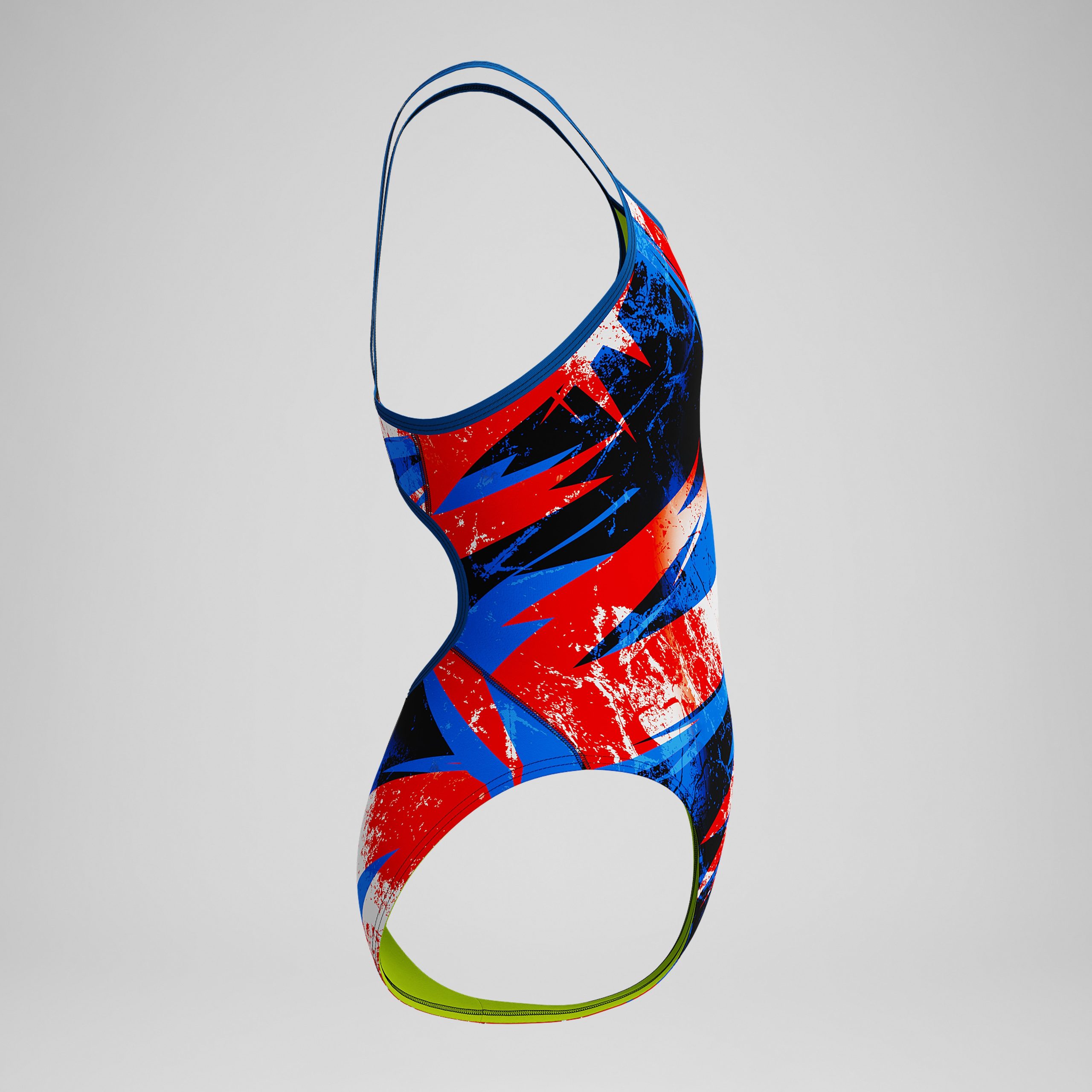 Girls Bolted Flyback One Piece Red/Blue - Image 2