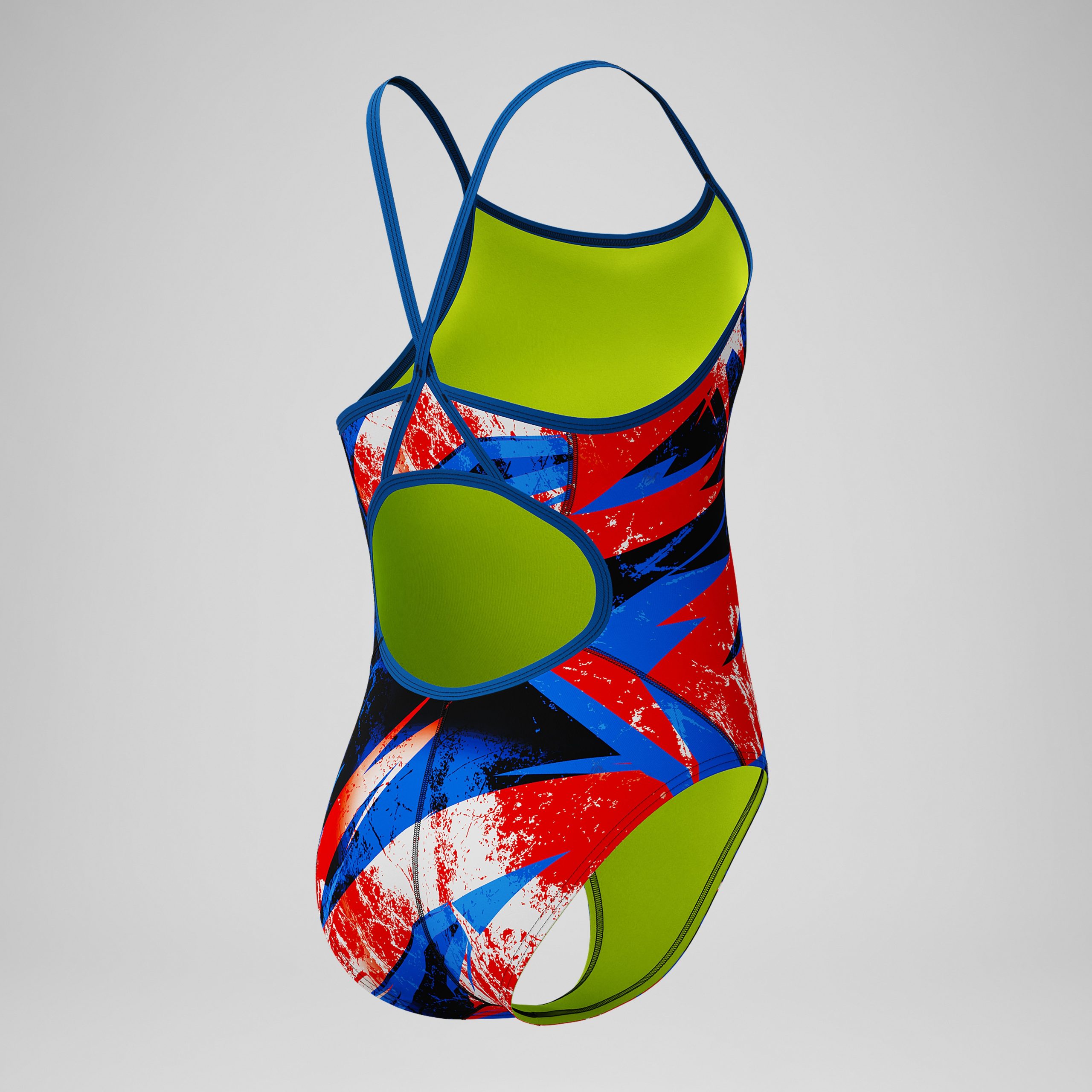 Girls Bolted Flyback One Piece Red/Blue - Image 3