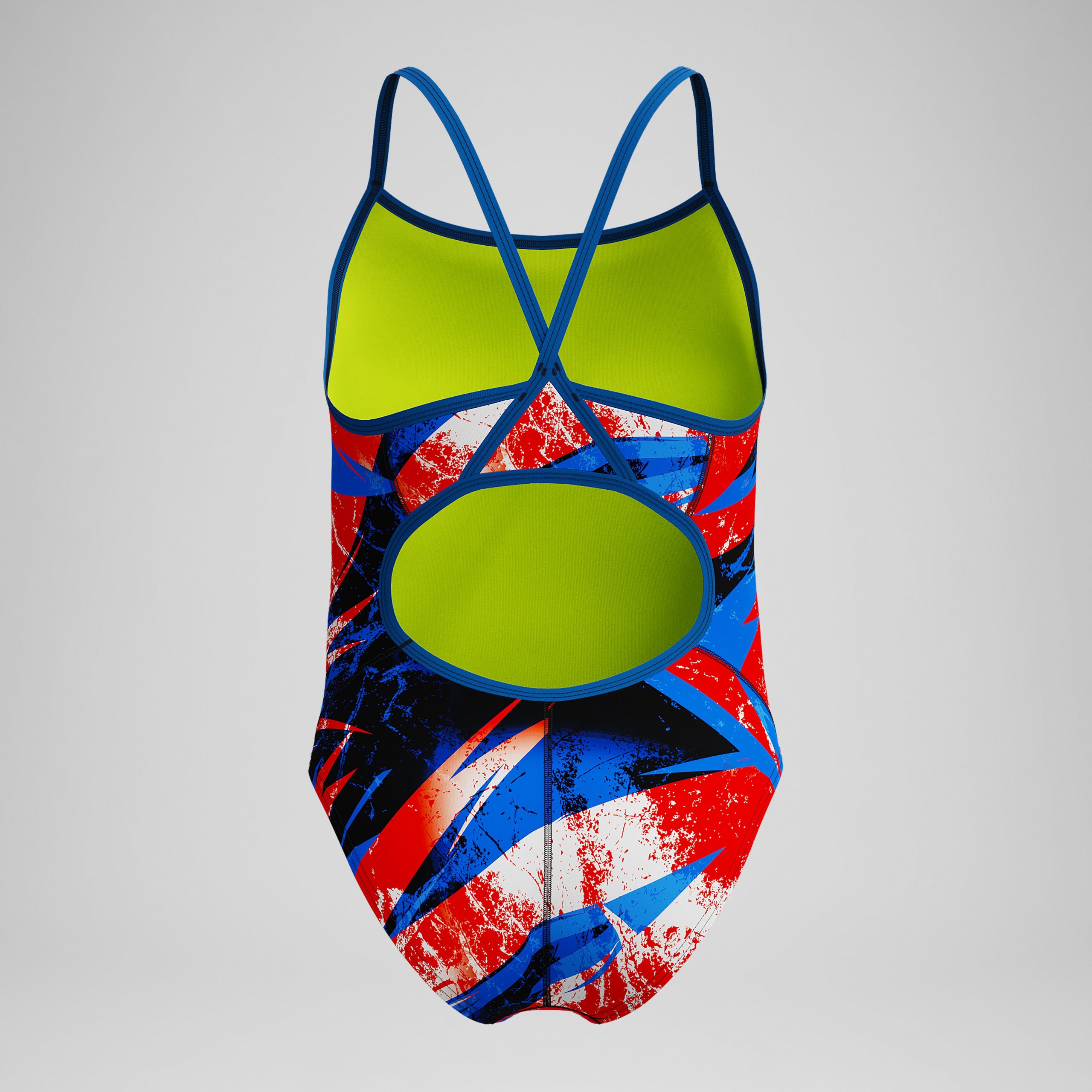 Girls Bolted Flyback One Piece Red/Blue - Image 4