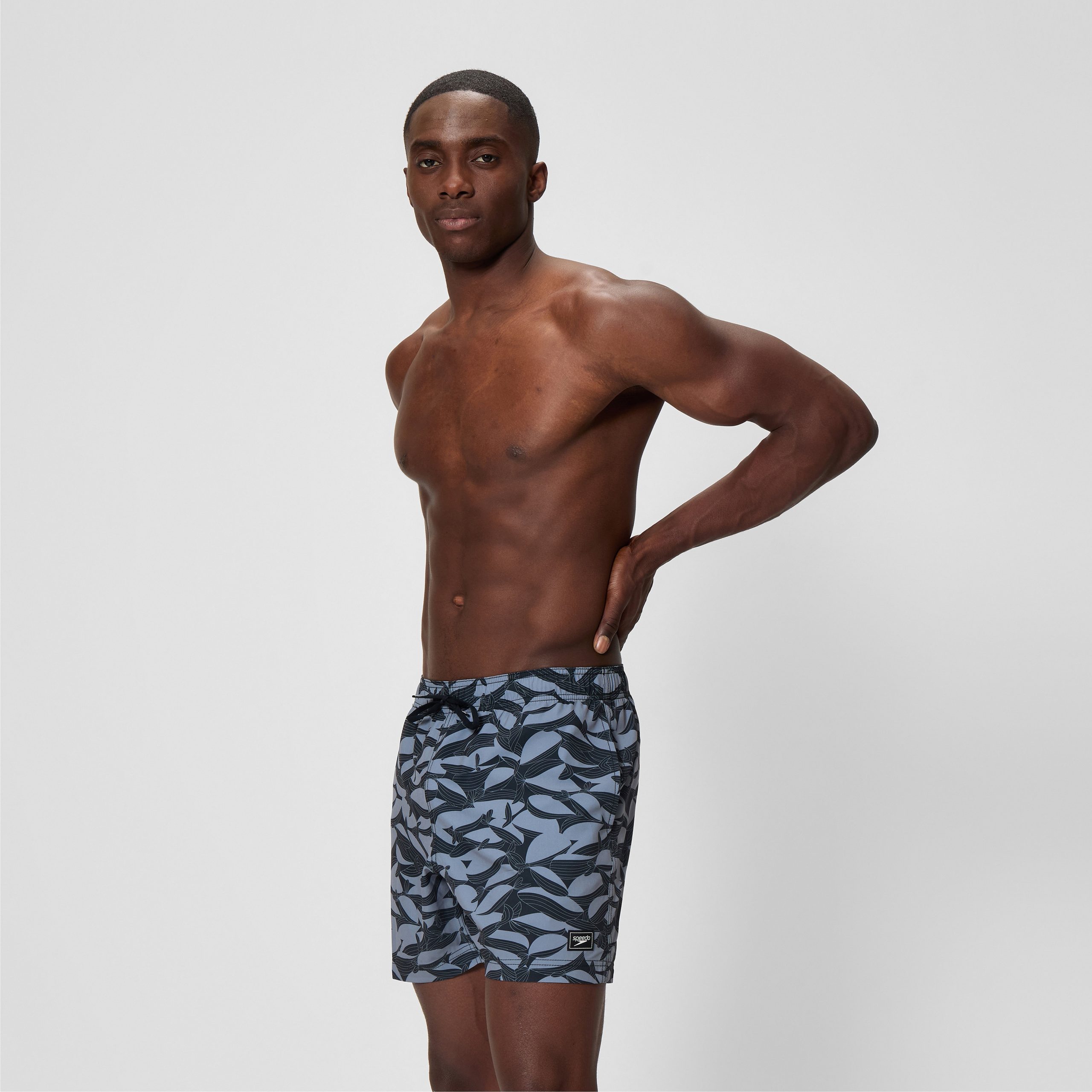 Men's Redondo Edge Printed Swim Shorts Grey/Black - Image 2