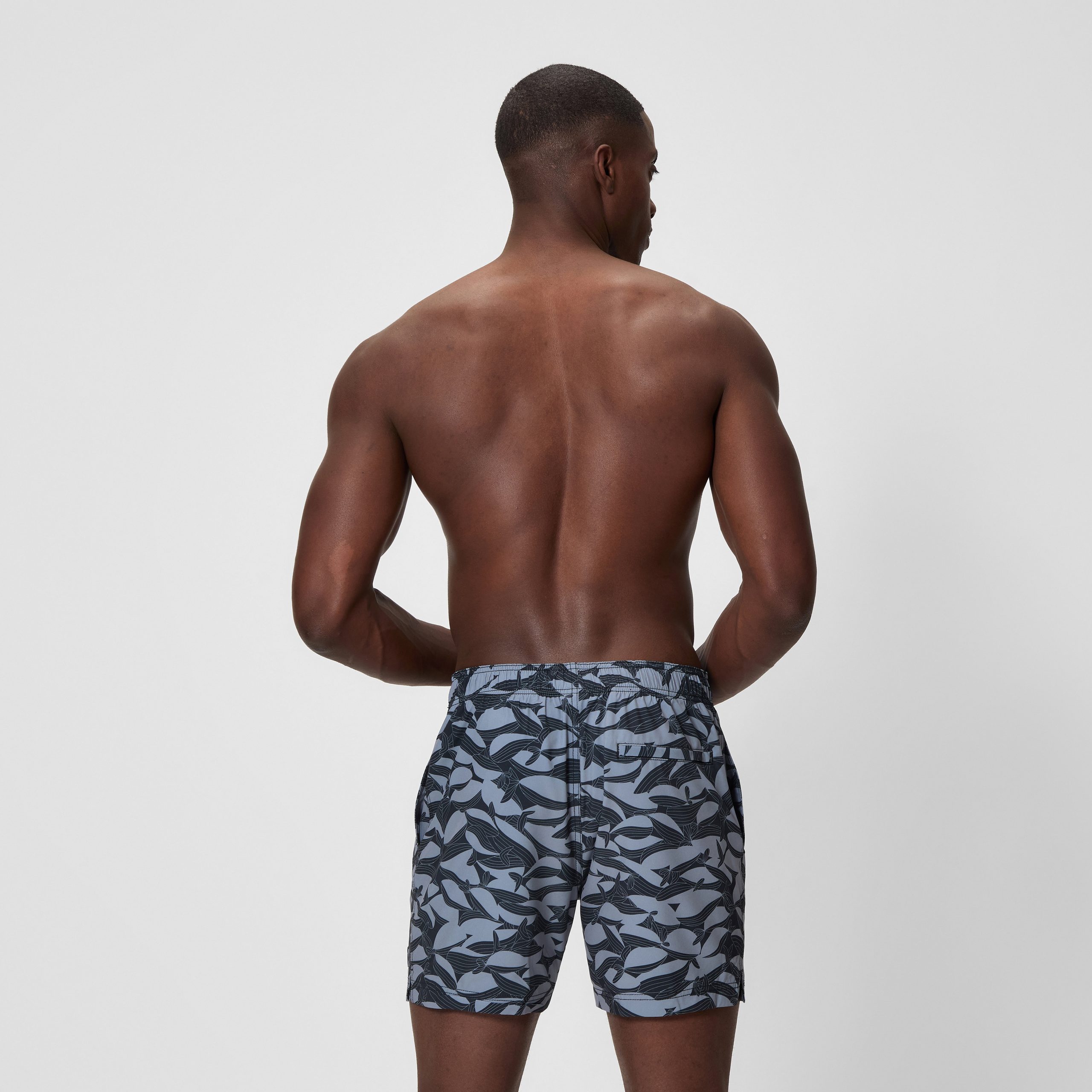 Men's Redondo Edge Printed Swim Shorts Grey/Black - Image 3