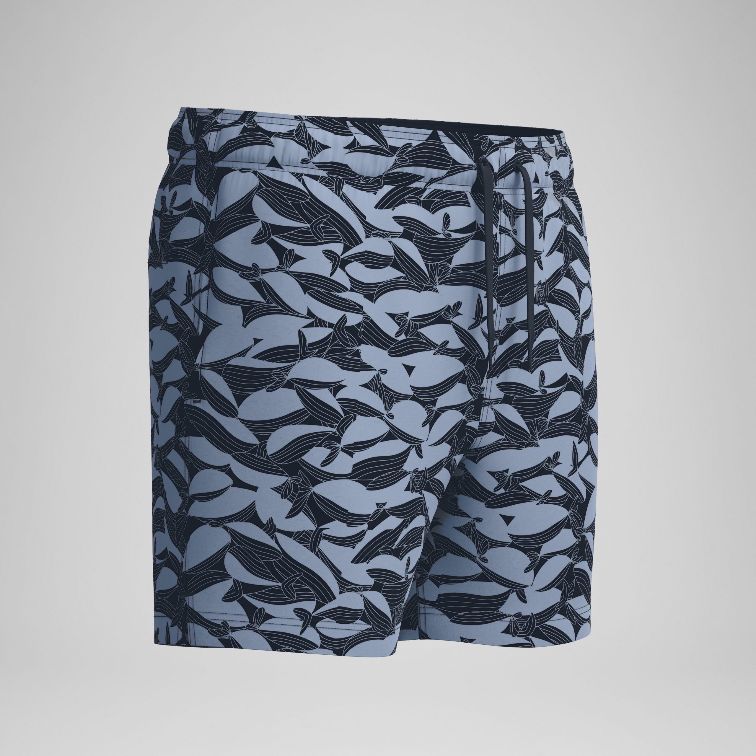 Men's Redondo Edge Printed Swim Shorts Grey/Black - Image 5