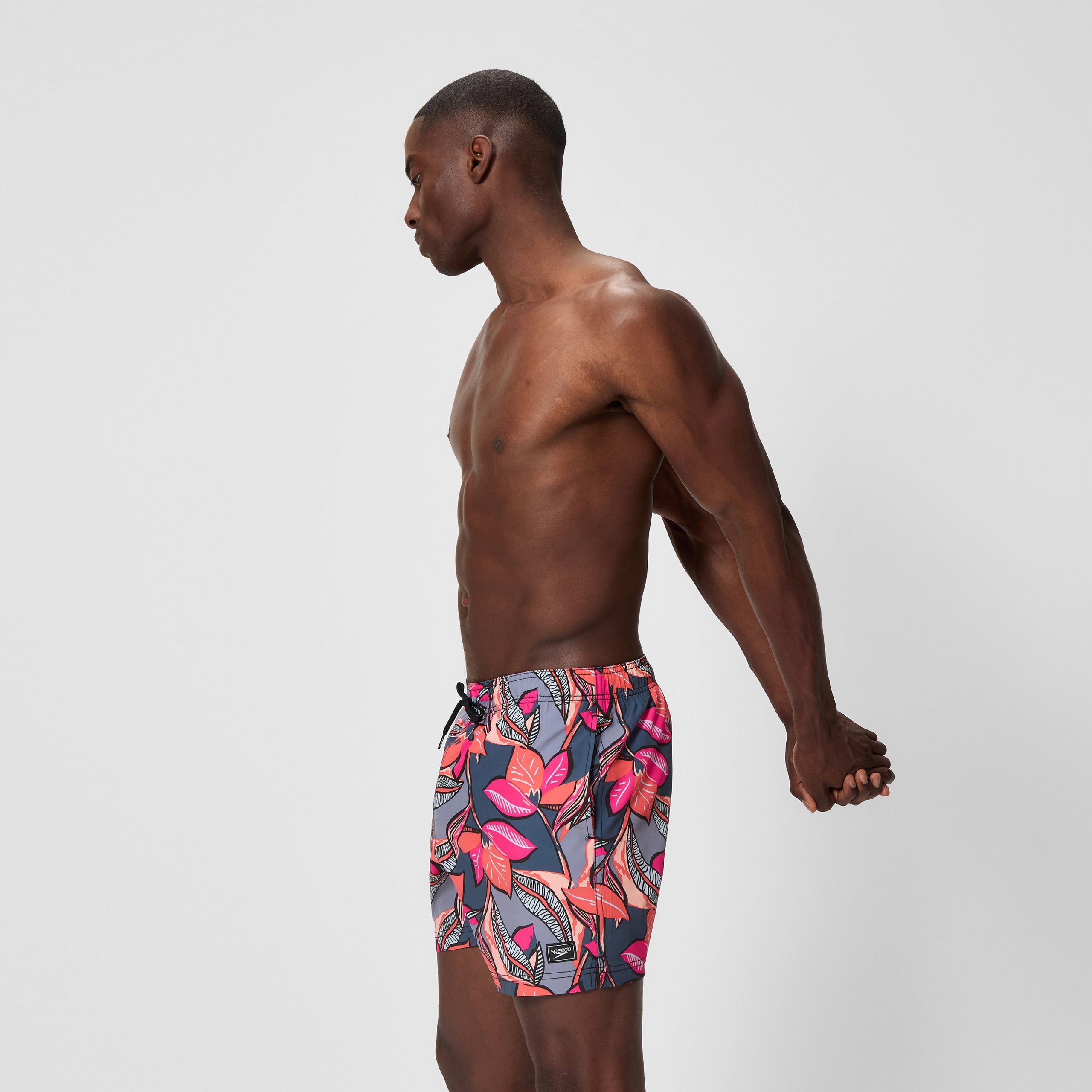 Men's Redondo Edge Printed Swim Shorts Coral/Grey - Image 2