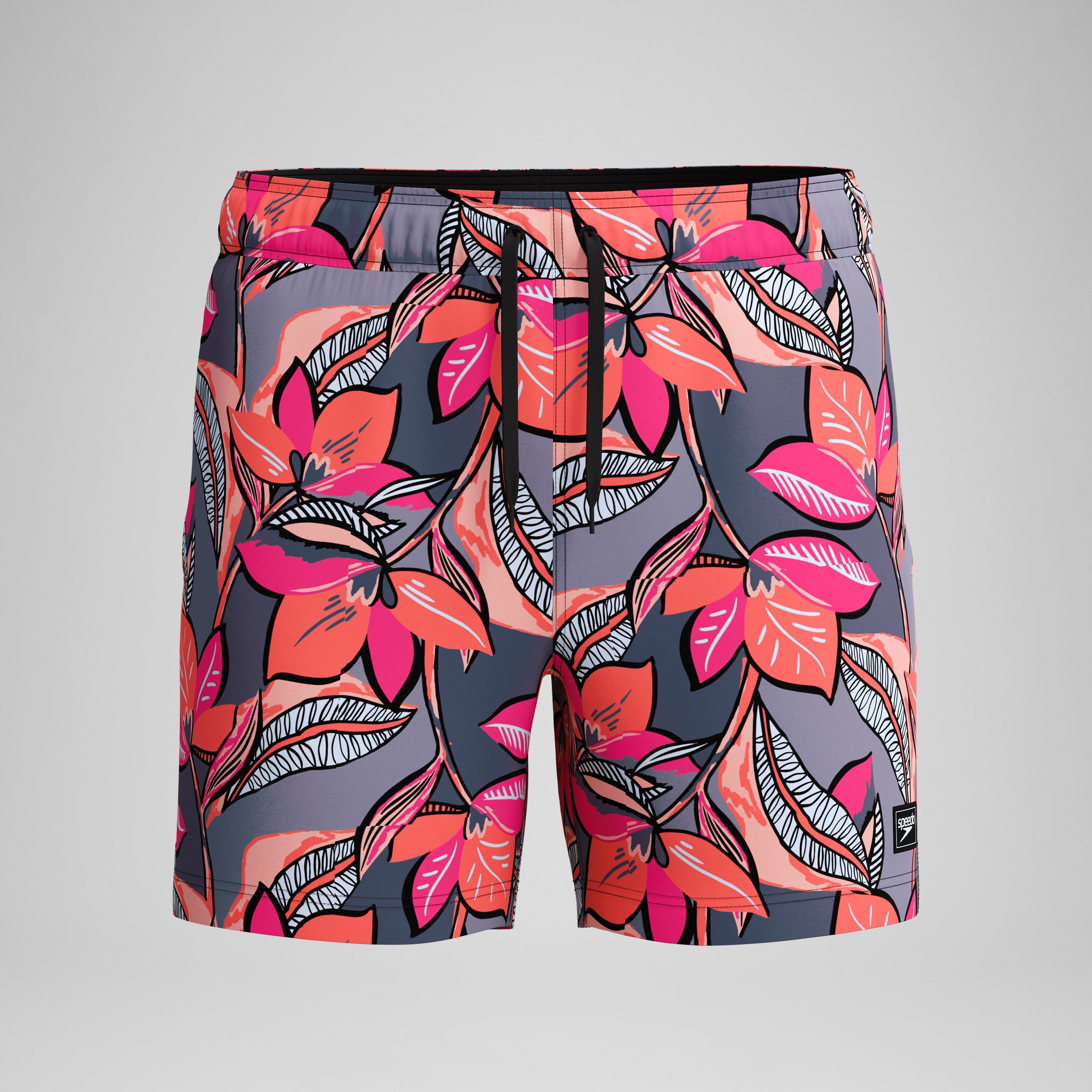 Men's Redondo Edge Printed Swim Shorts Coral/Grey - Image 4