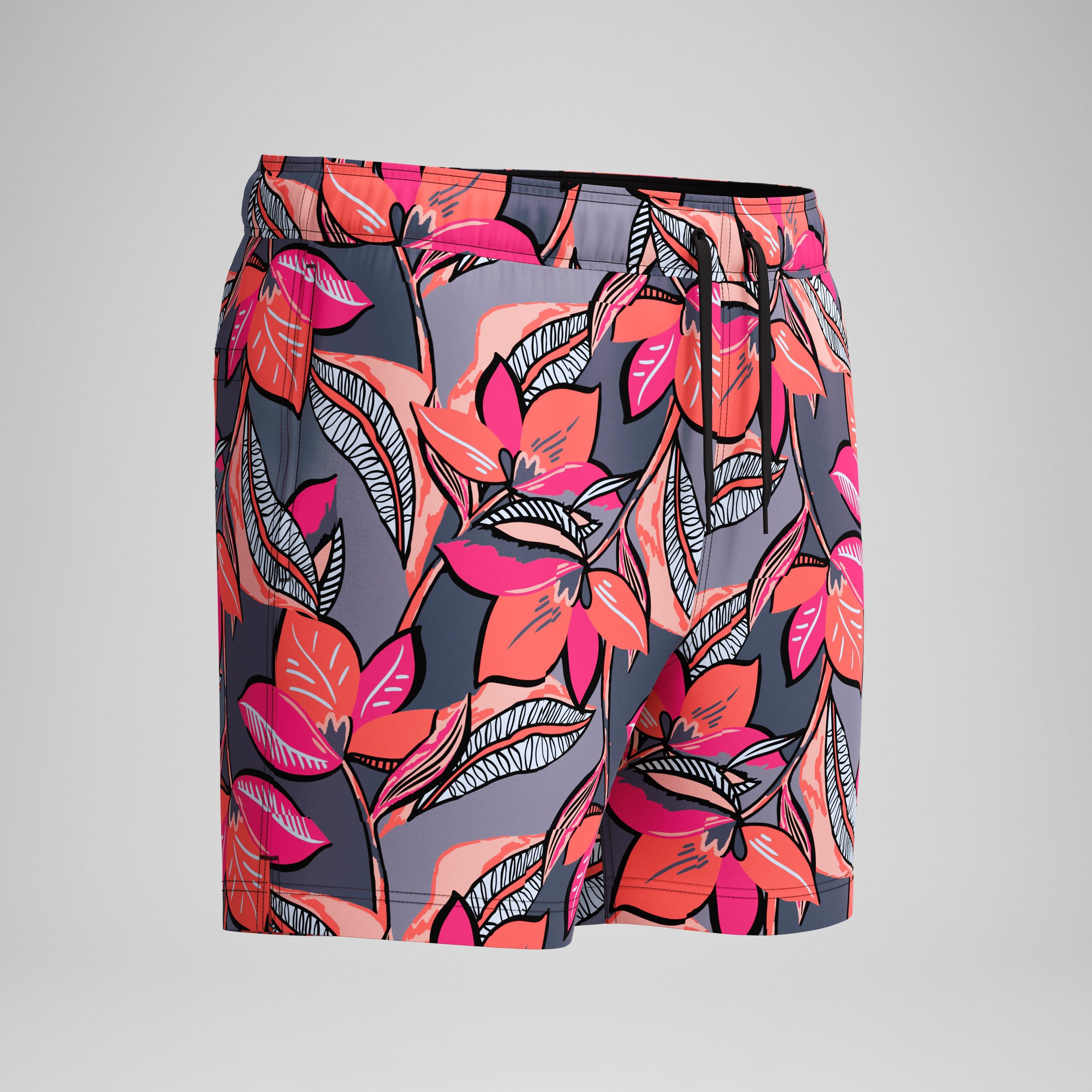 Men's Redondo Edge Printed Swim Shorts Coral/Grey - Image 5