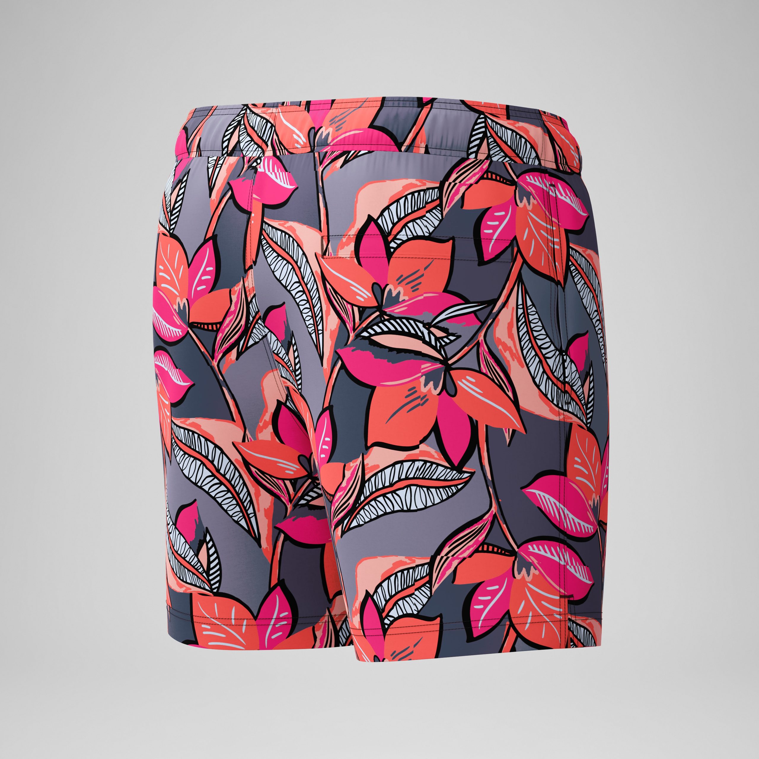 Men's Redondo Edge Printed Swim Shorts Coral/Grey - Image 7