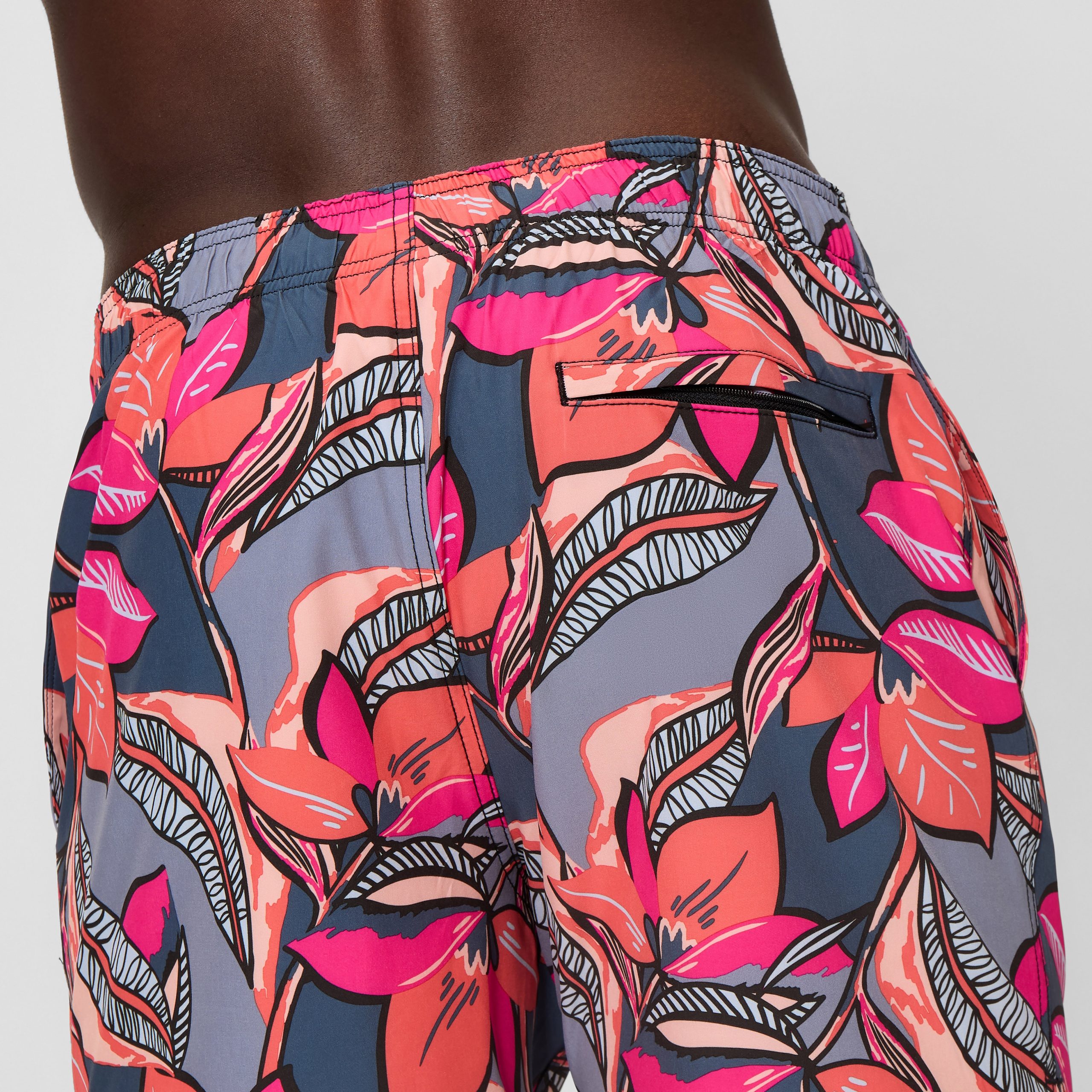 Men's Redondo Edge Printed Swim Shorts Coral/Grey - Image 8