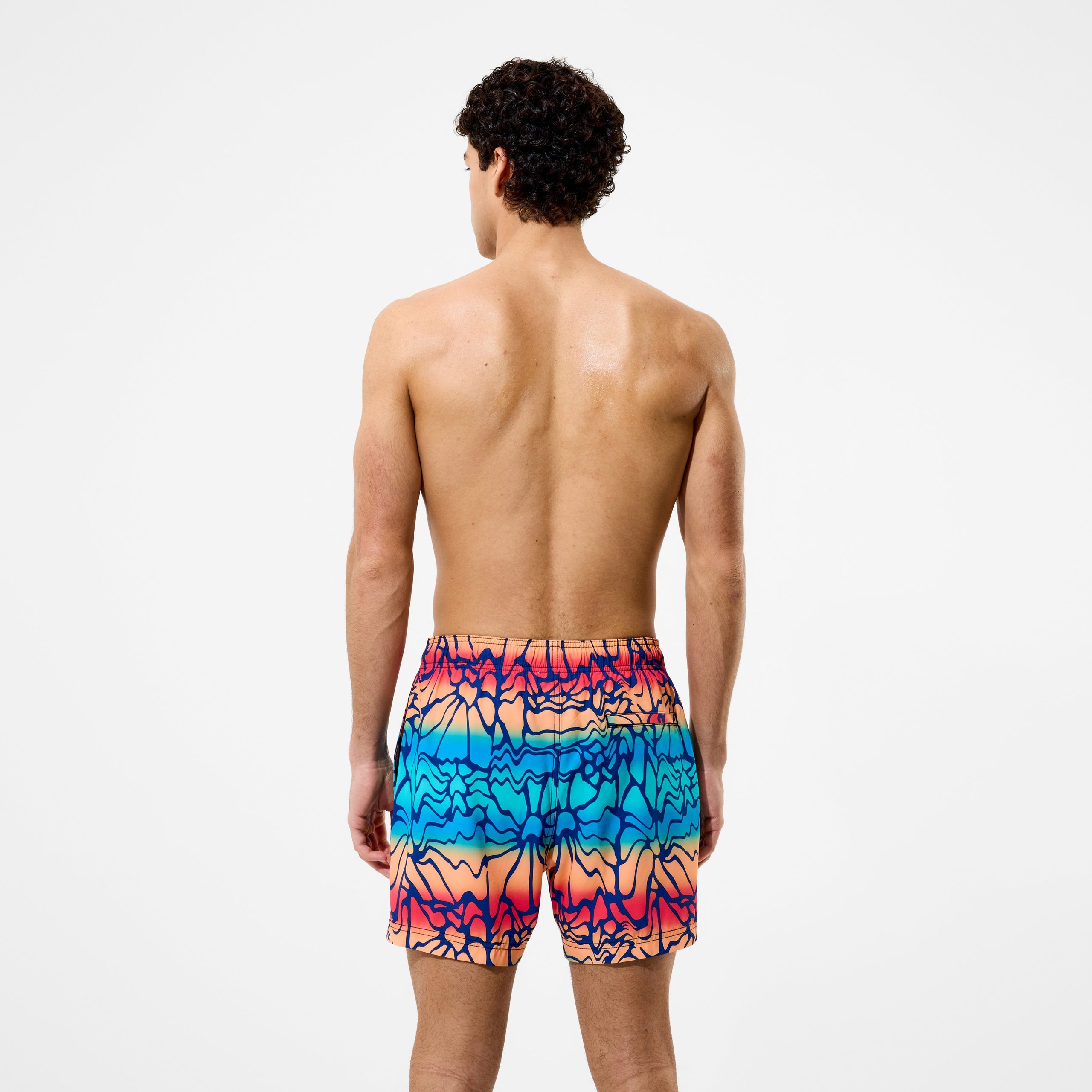 Men's Redondo Edge Printed Swim Shorts Blue/Orange - Image 3