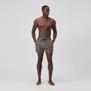 Men's Print Redondo Edge Volley Swim Shorts Purple/Green