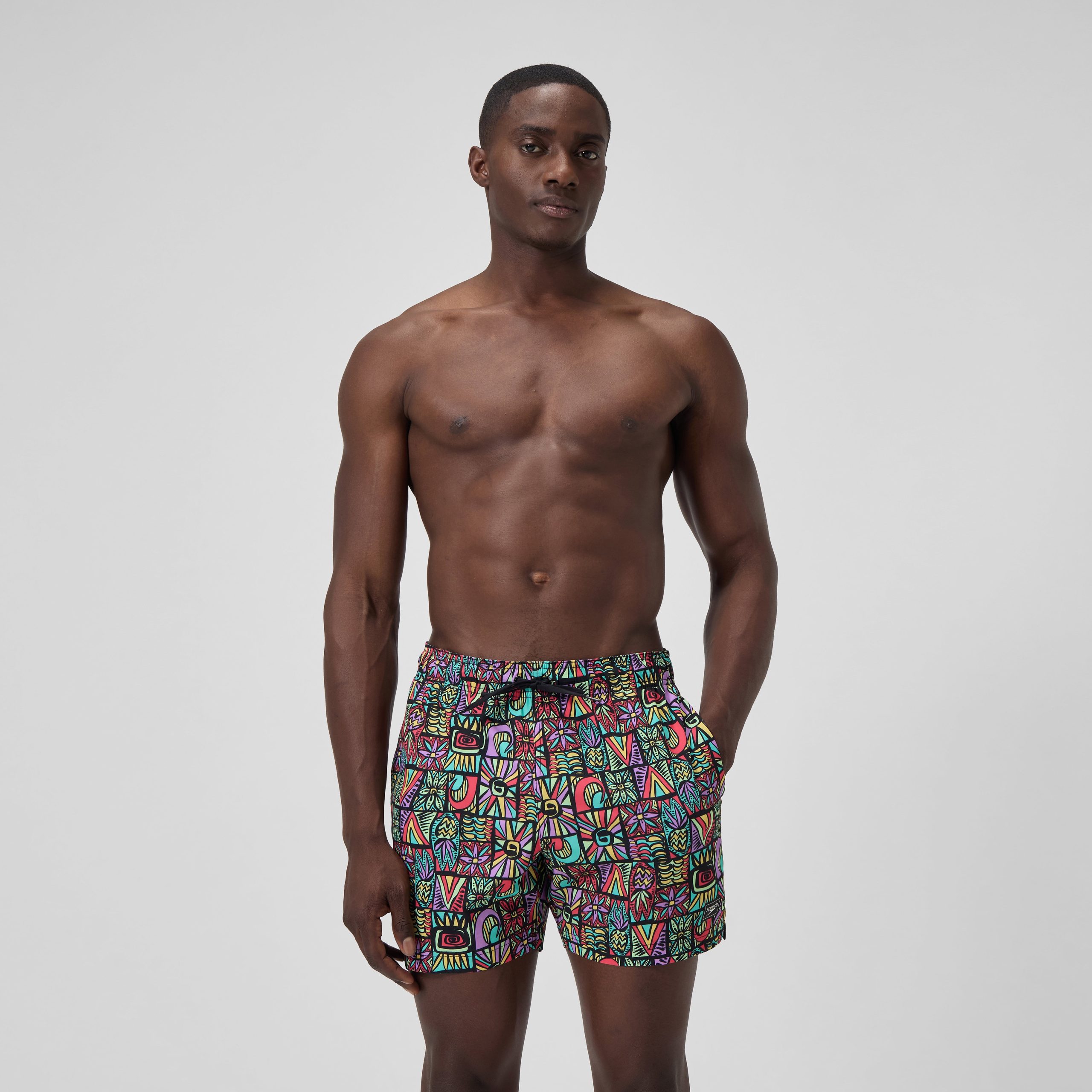 Men's Print Redondo Edge Volley Swim Shorts Purple/Green - Image 2
