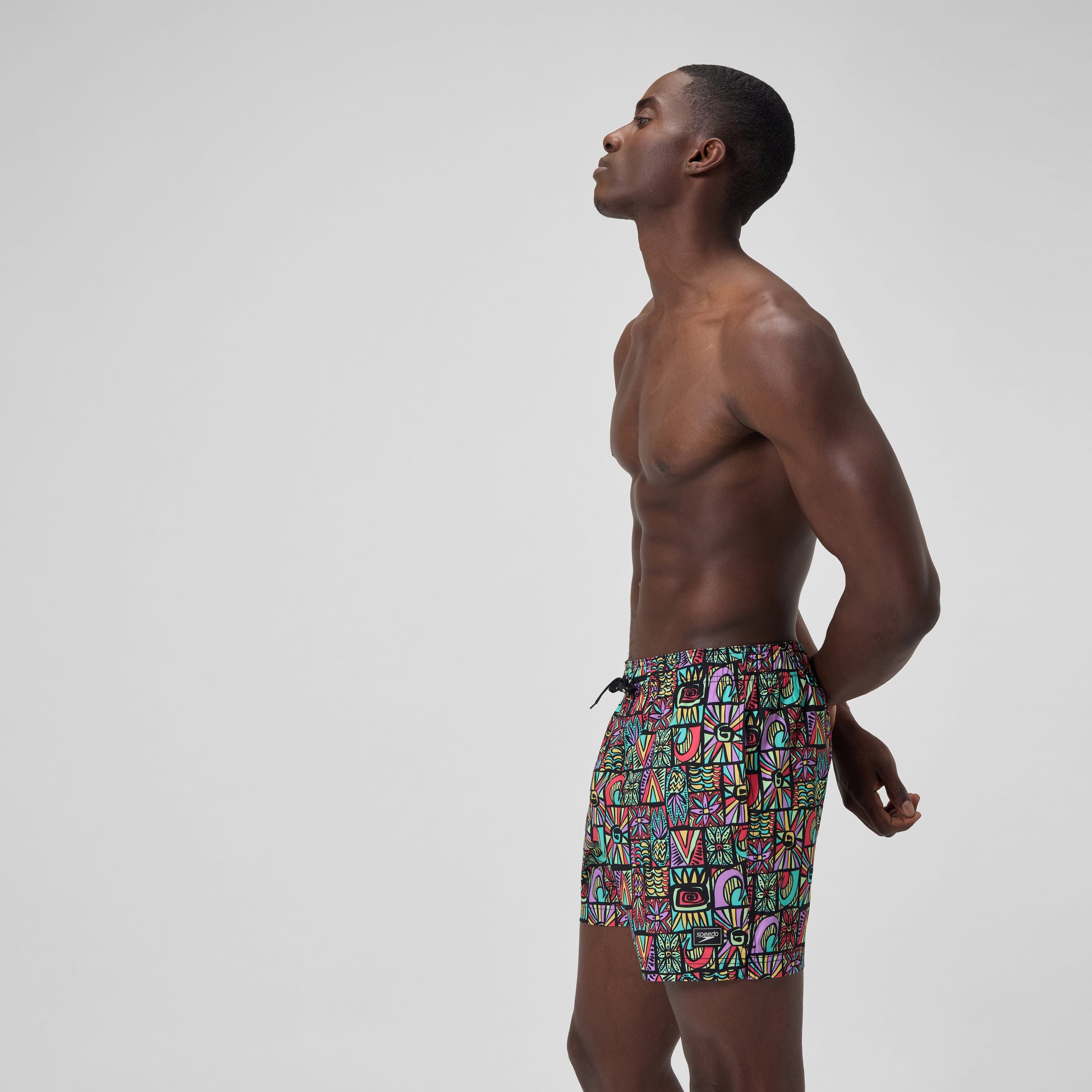 Men's Print Redondo Edge Volley Swim Shorts Purple/Green - Image 3