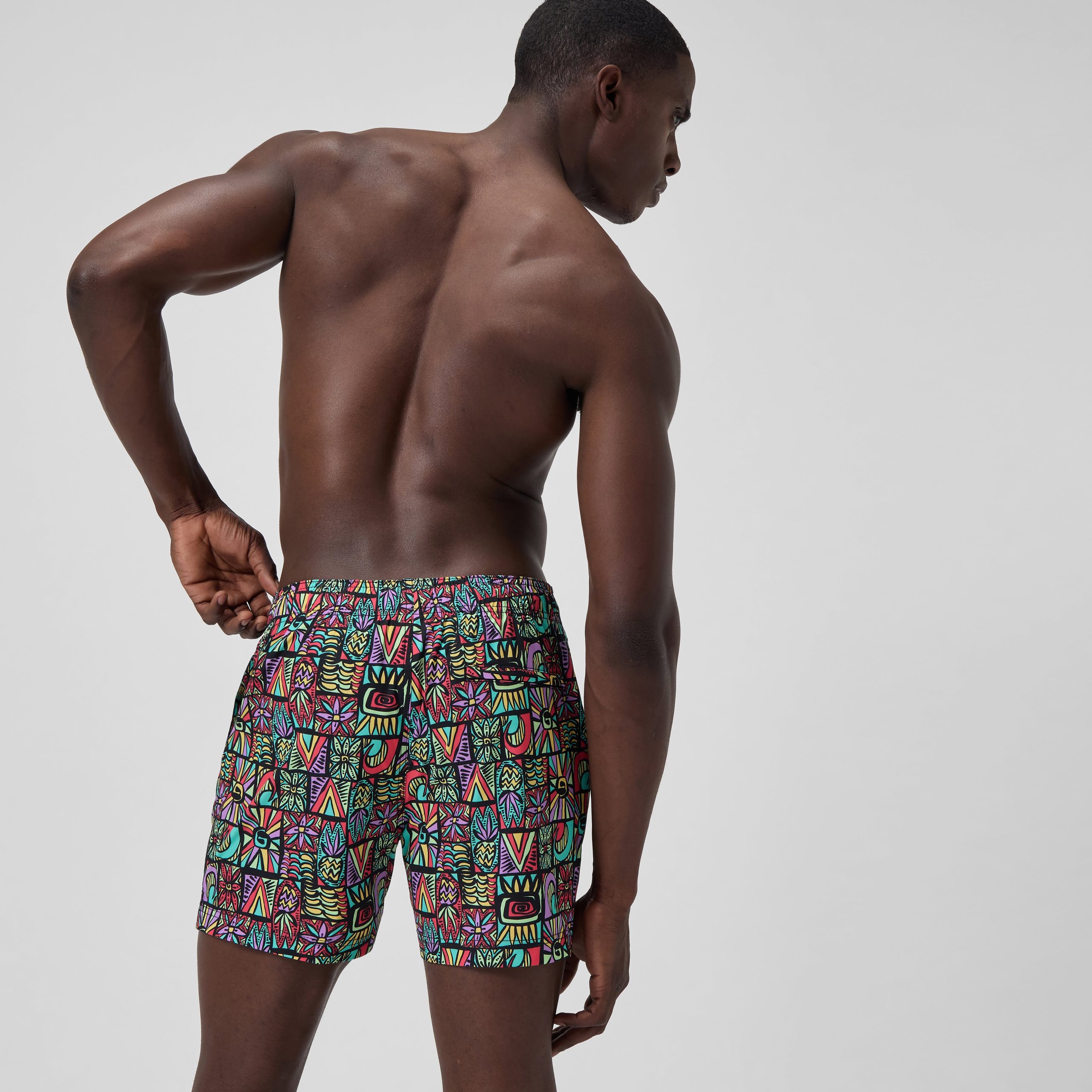 Men's Print Redondo Edge Volley Swim Shorts Purple/Green - Image 4