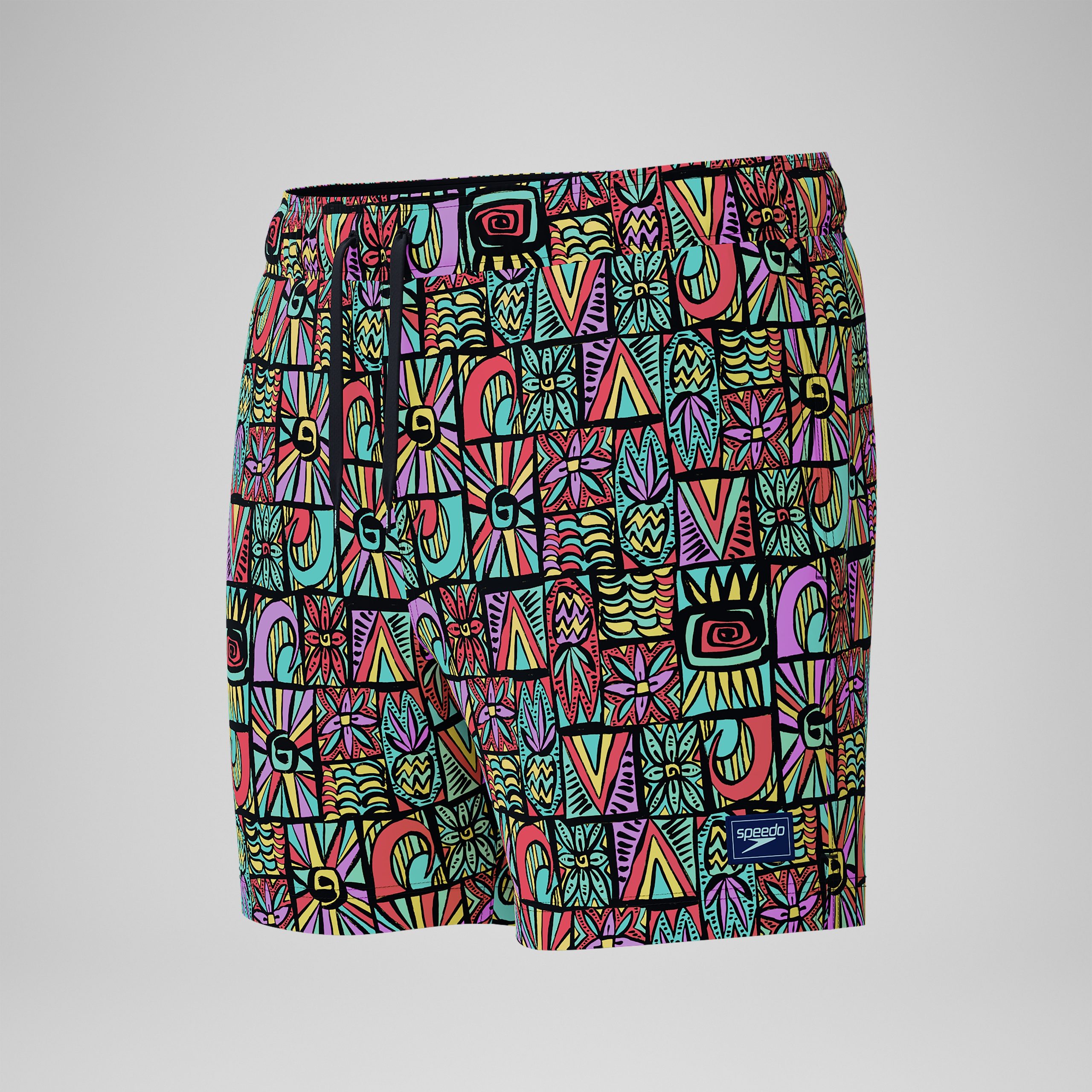 Men's Print Redondo Edge Volley Swim Shorts Purple/Green - Image 8