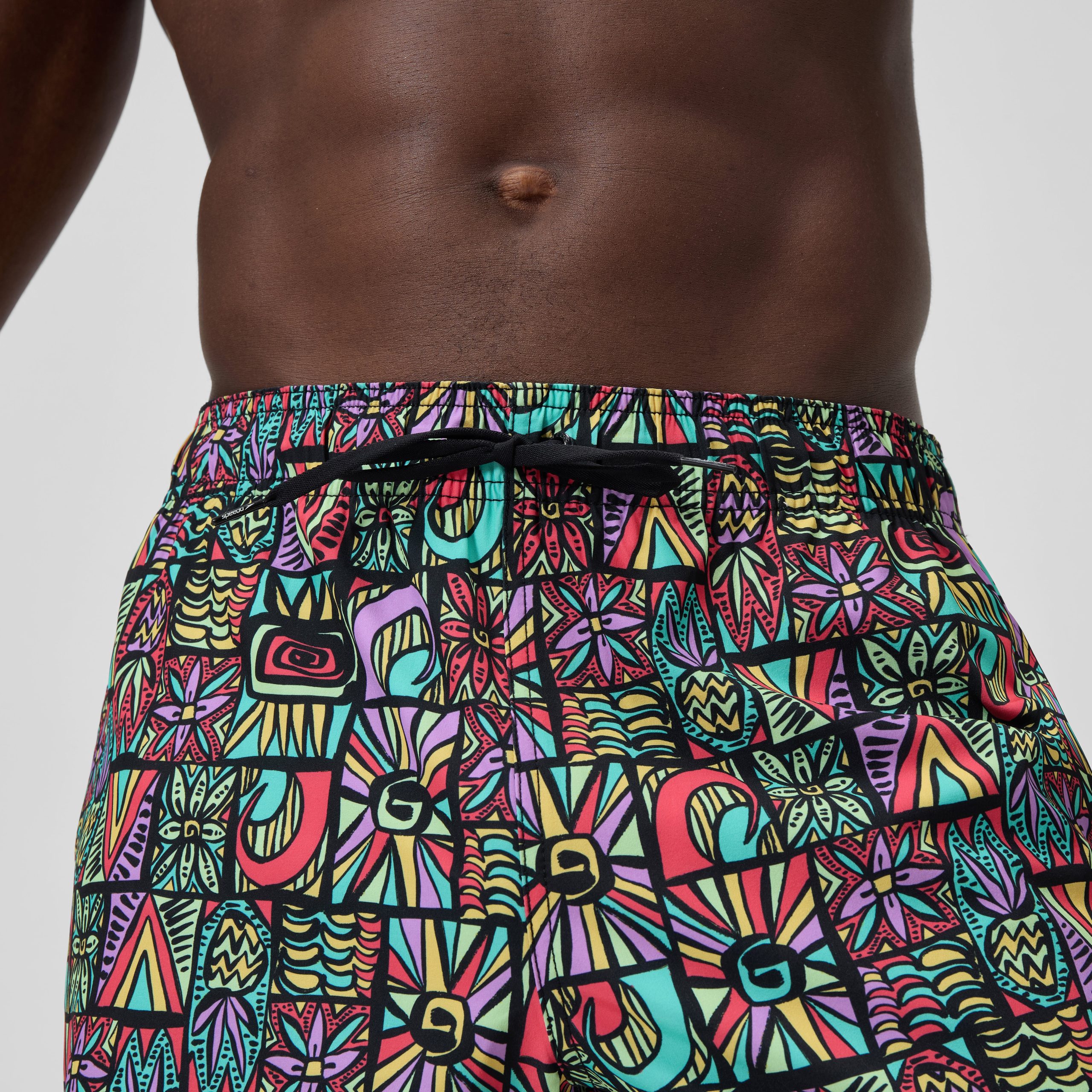 Men's Print Redondo Edge Volley Swim Shorts Purple/Green - Image 10