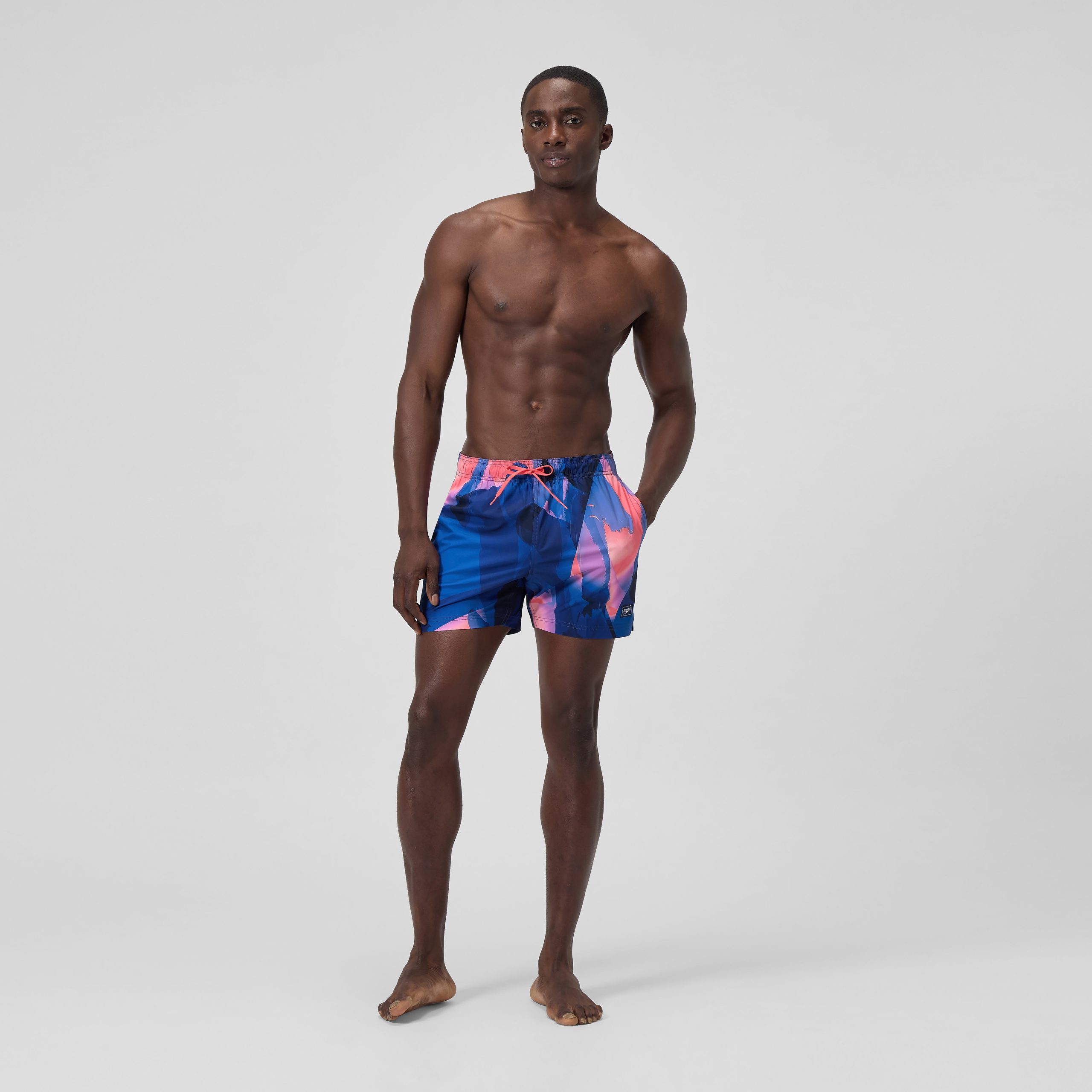 Men's Print Redondo Edge Volley Swim Trunks Blue/Pink