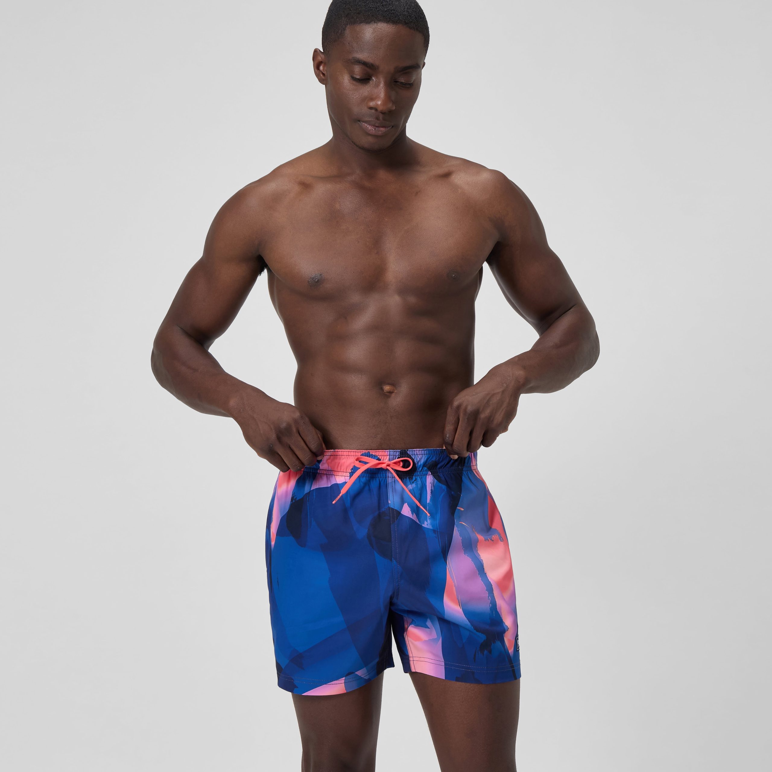 Men's Print Redondo Edge Volley Swim Trunks Blue/Pink - Image 2
