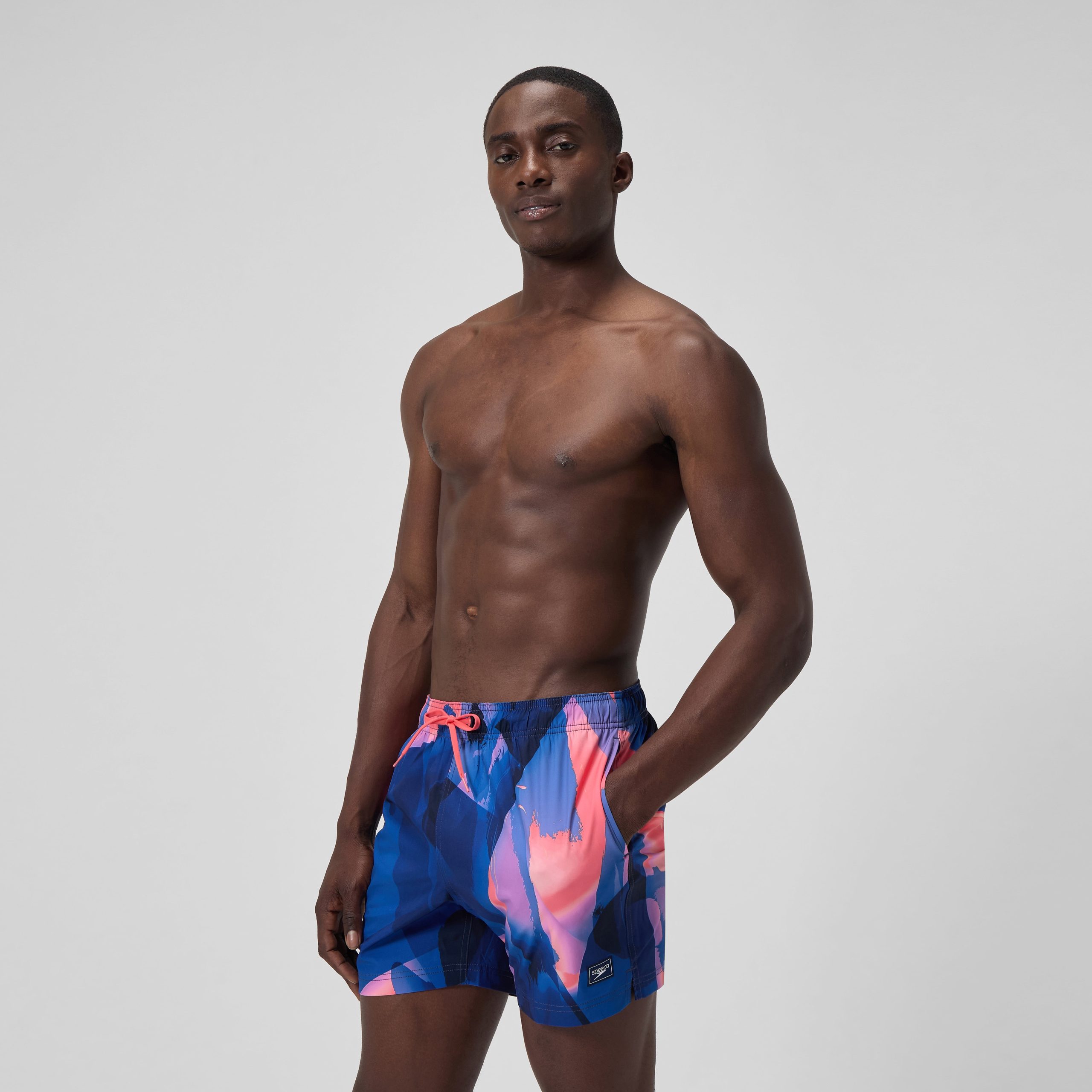 Men's Print Redondo Edge Volley Swim Trunks Blue/Pink - Image 3