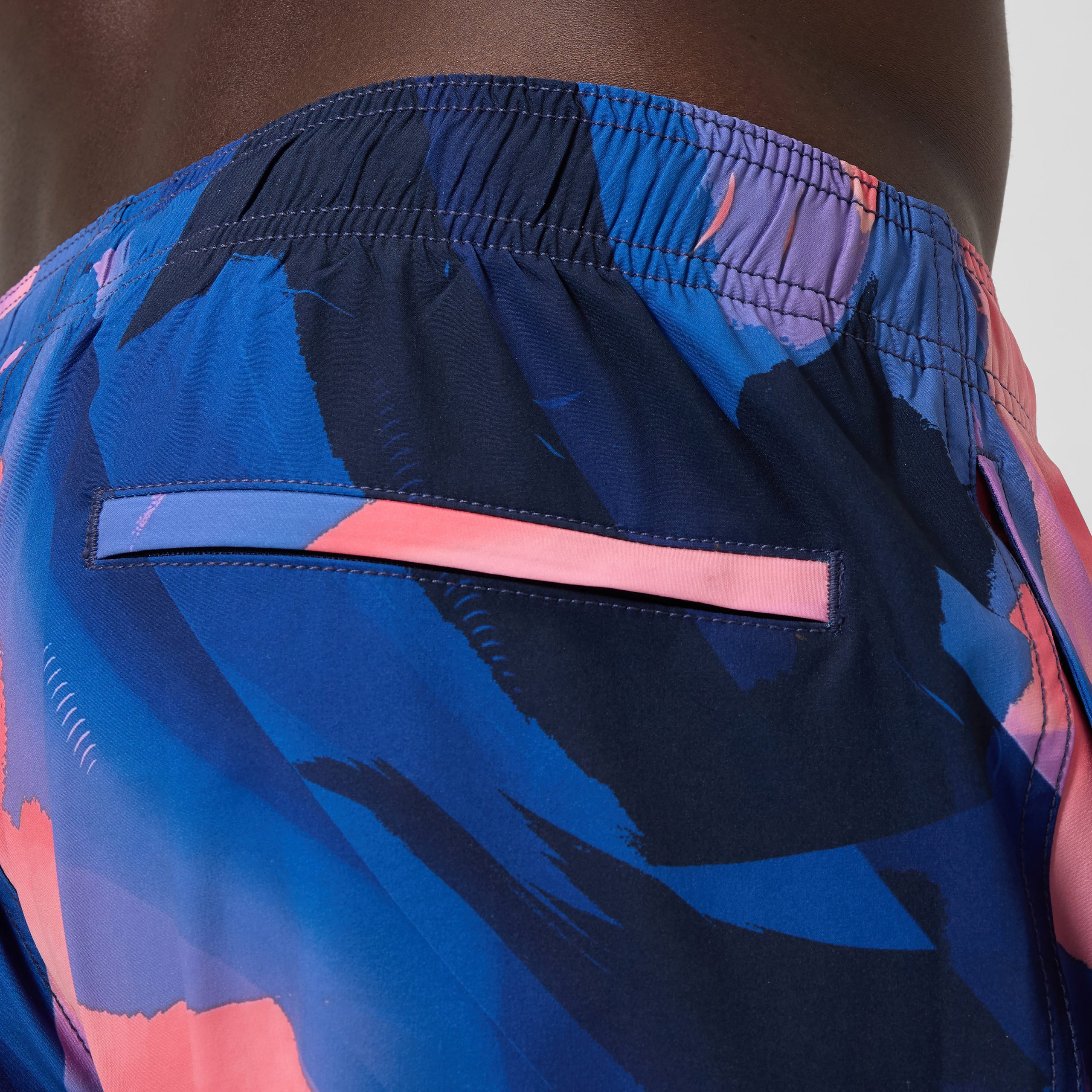 Men's Print Redondo Edge Volley Swim Trunks Blue/Pink - Image 9