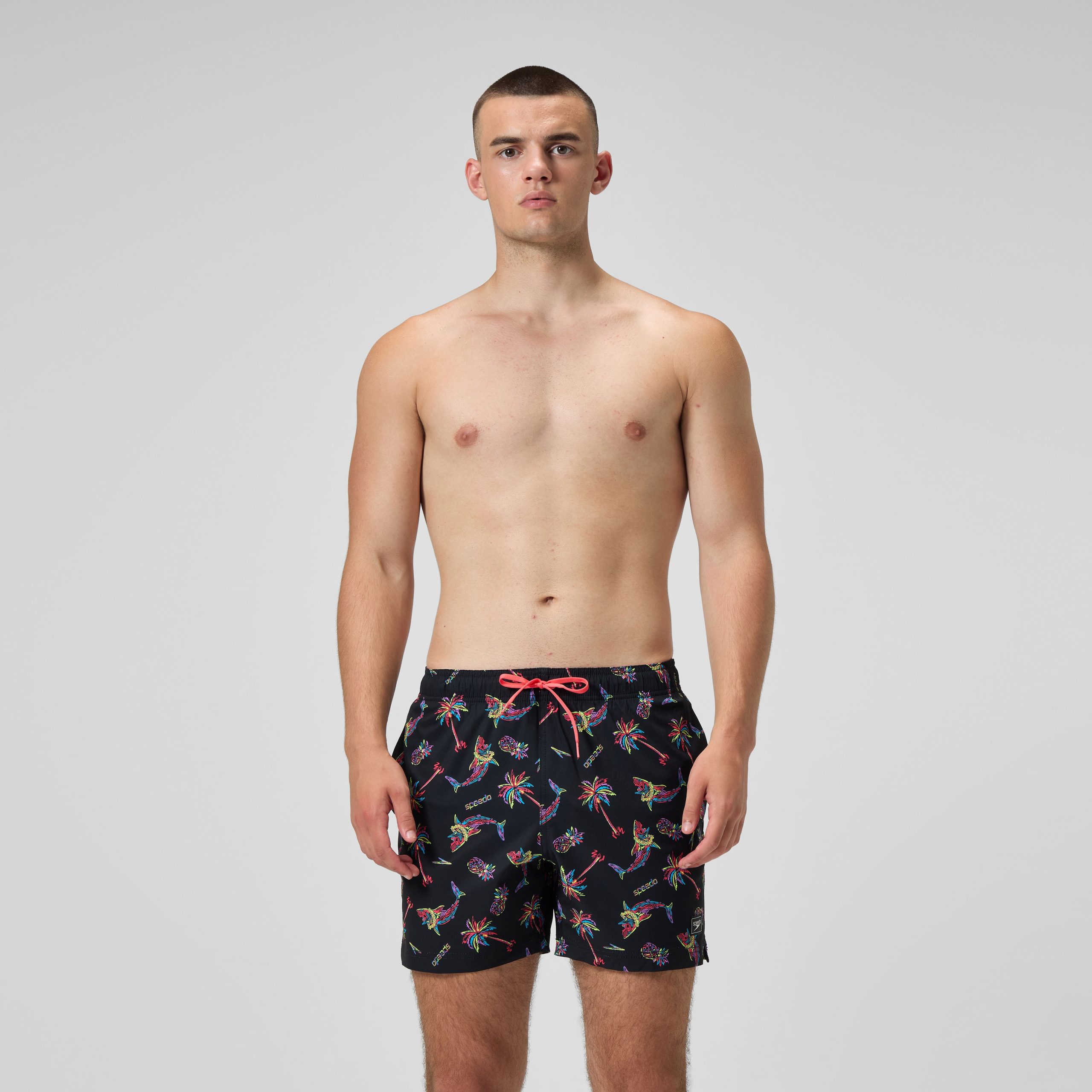 Men's Print Redondo Edge Volley Swim Trunks Navy/Pink - Image 2