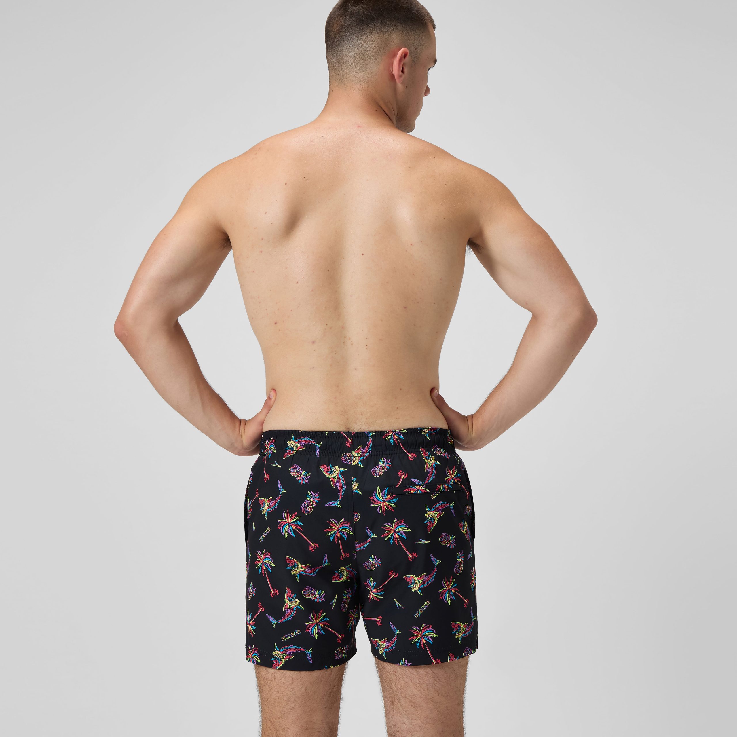 Men's Print Redondo Edge Volley Swim Trunks Navy/Pink - Image 4