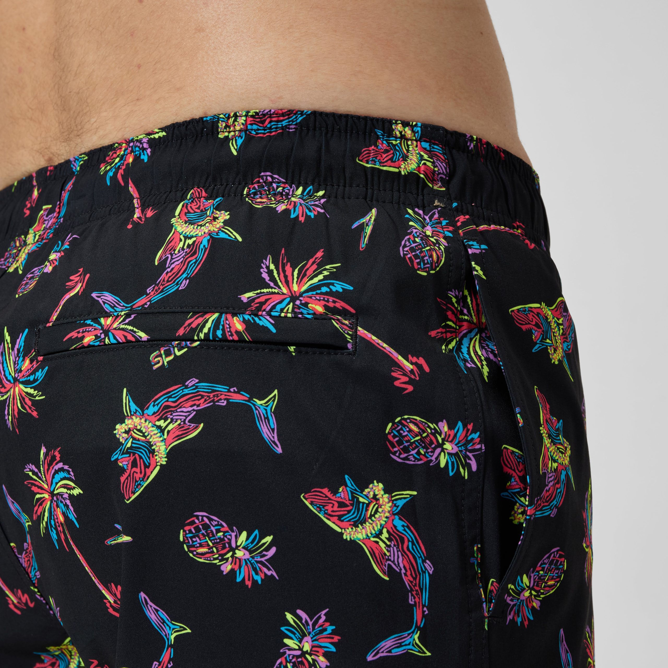 Men's Print Redondo Edge Volley Swim Trunks Navy/Pink - Image 9