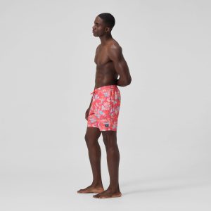 Men's Print Redondo Edge Volley Swim Trunks Orange