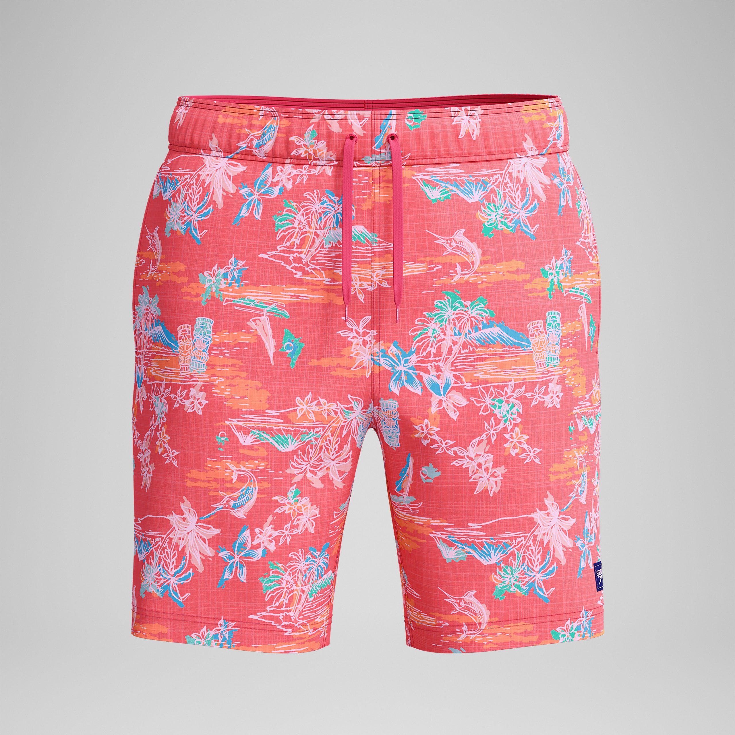 Men's Print Redondo Edge Volley Swim Trunks Orange - Image 5