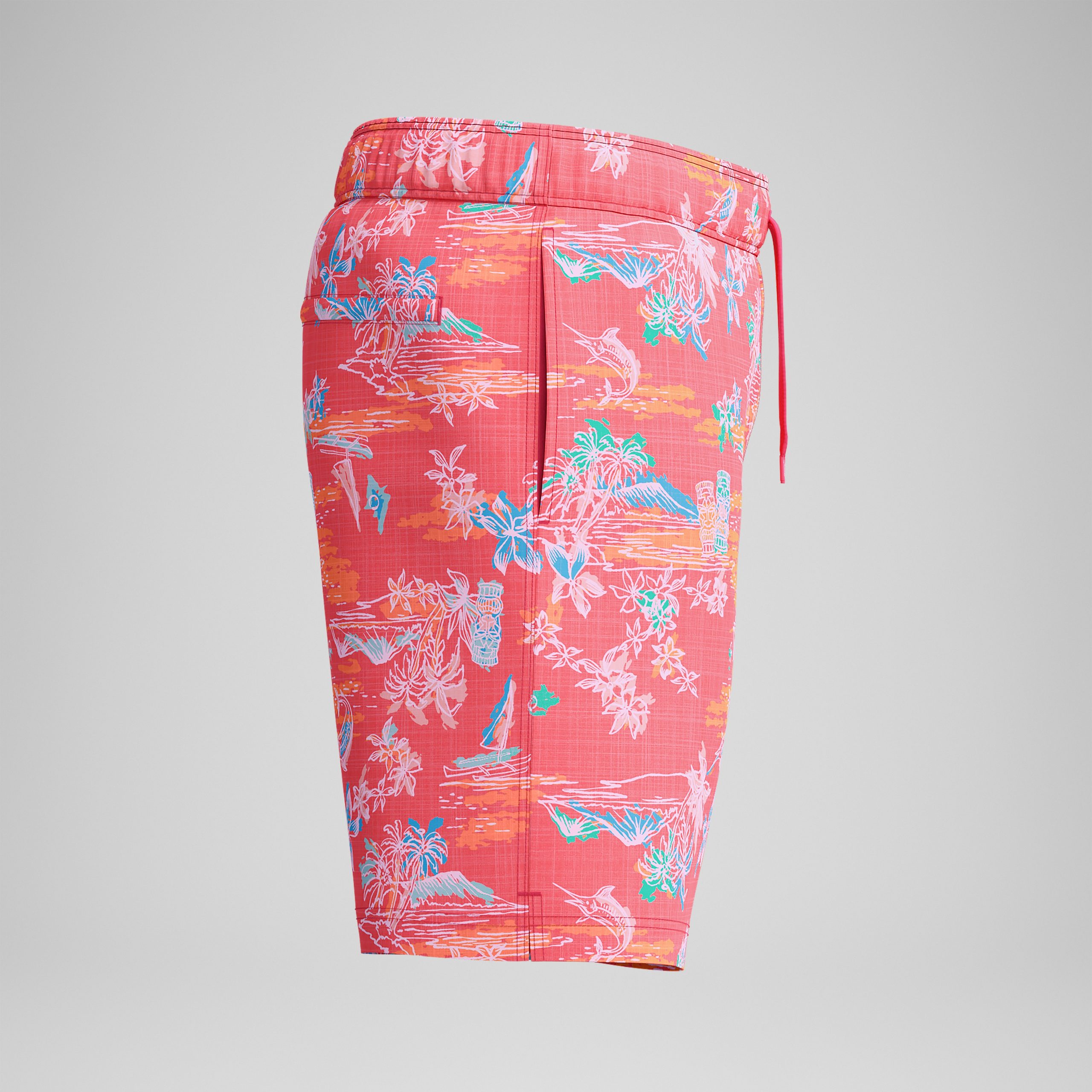 Men's Print Redondo Edge Volley Swim Trunks Orange - Image 6