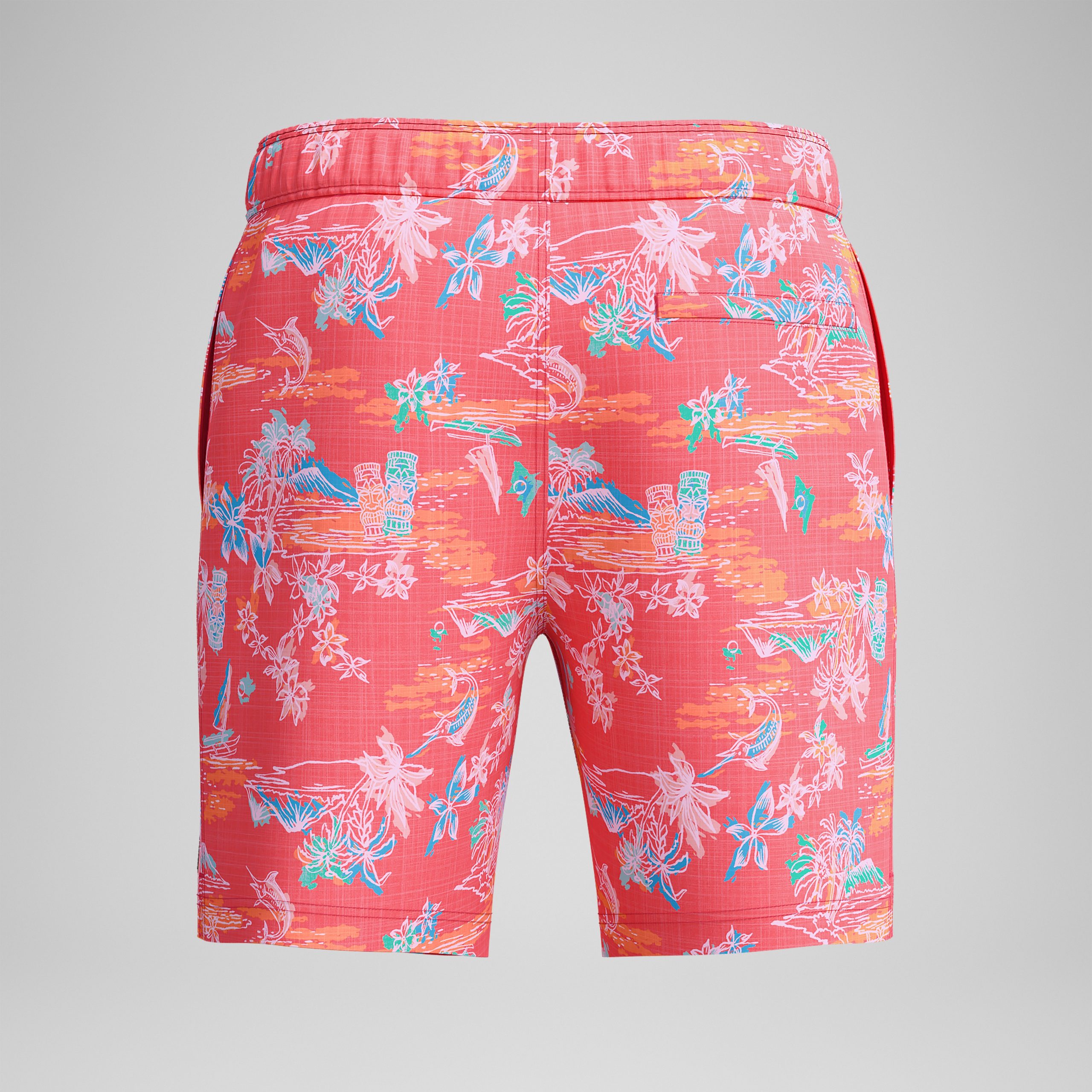 Men's Print Redondo Edge Volley Swim Trunks Orange - Image 7
