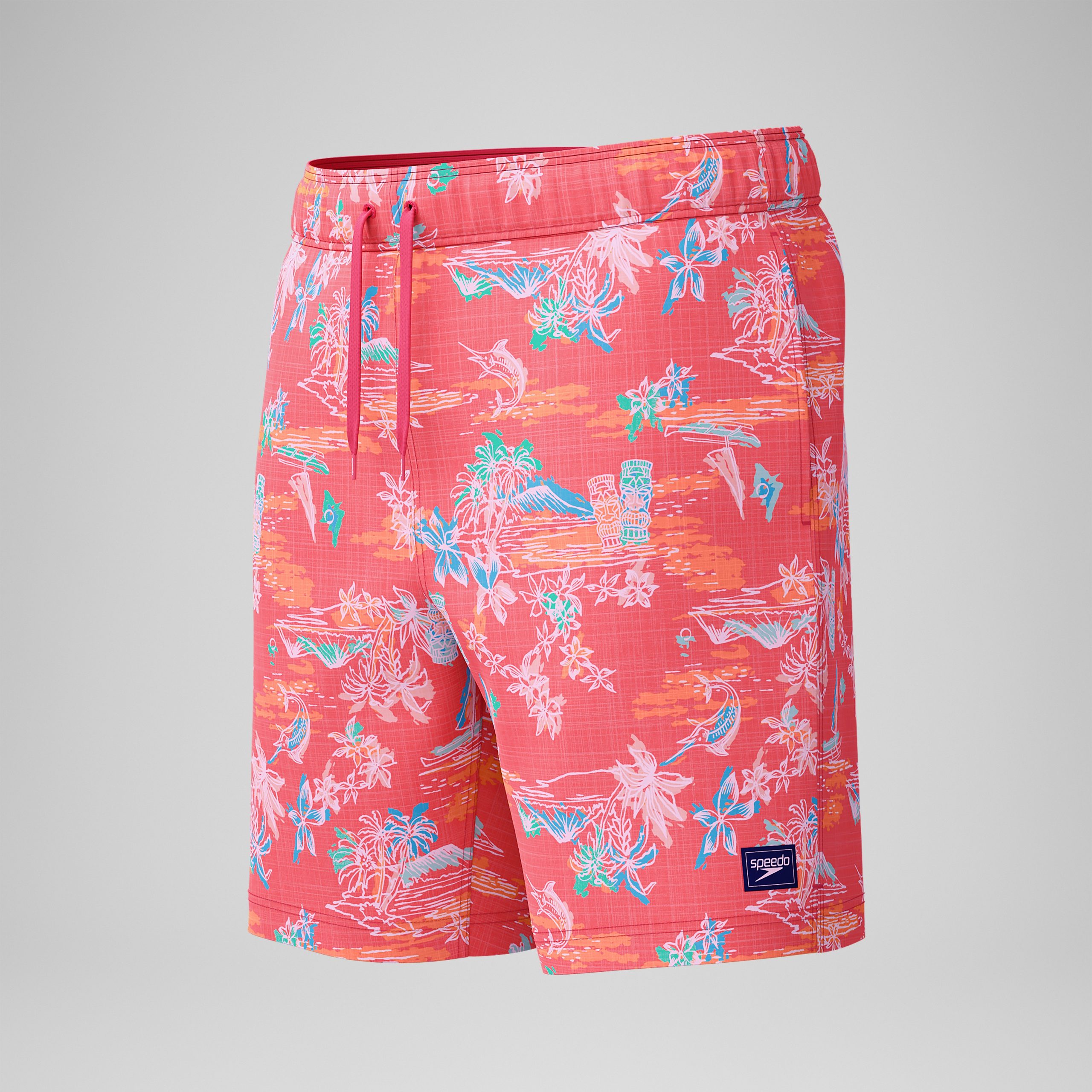 Men's Print Redondo Edge Volley Swim Trunks Orange - Image 8