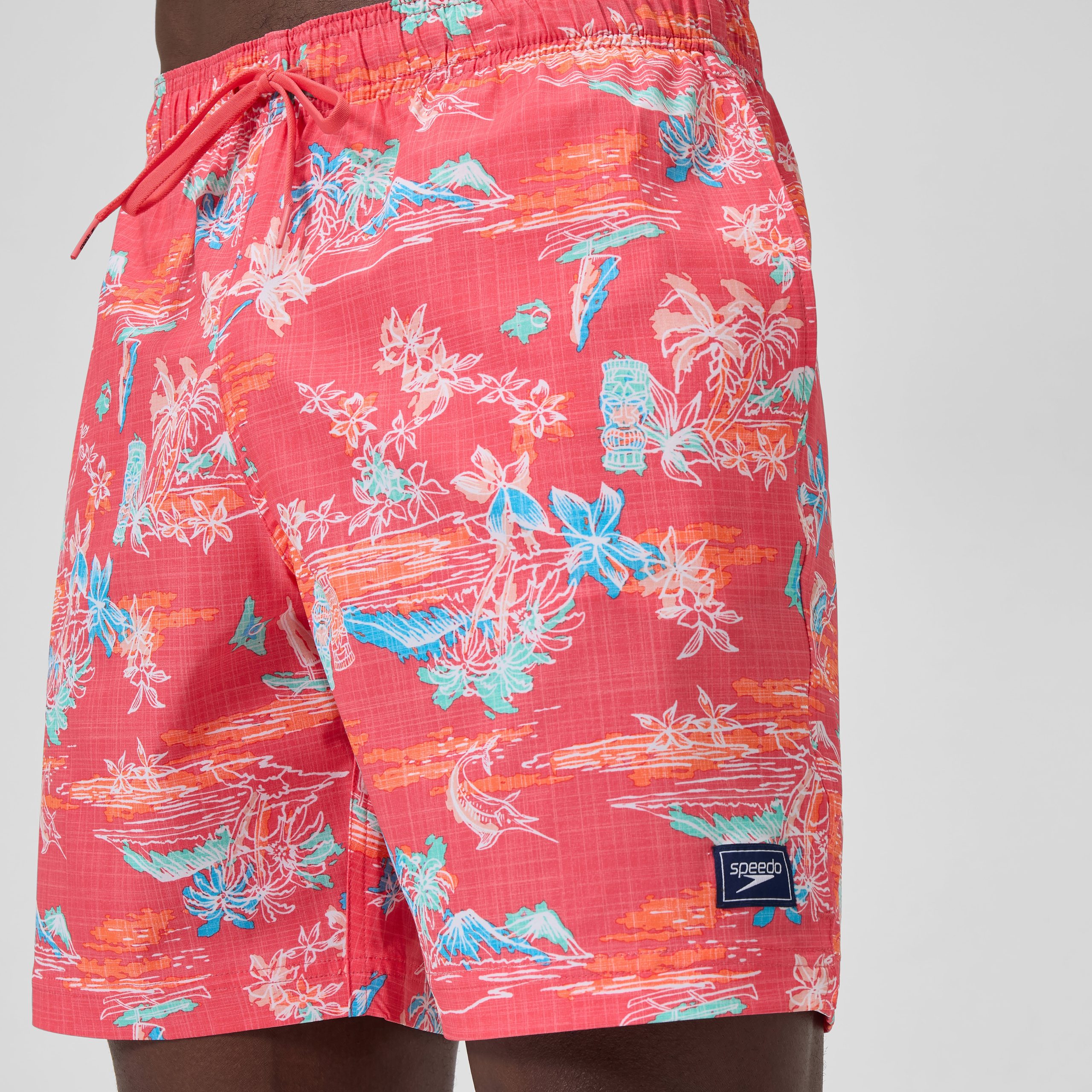 Men's Print Redondo Edge Volley Swim Trunks Orange - Image 10