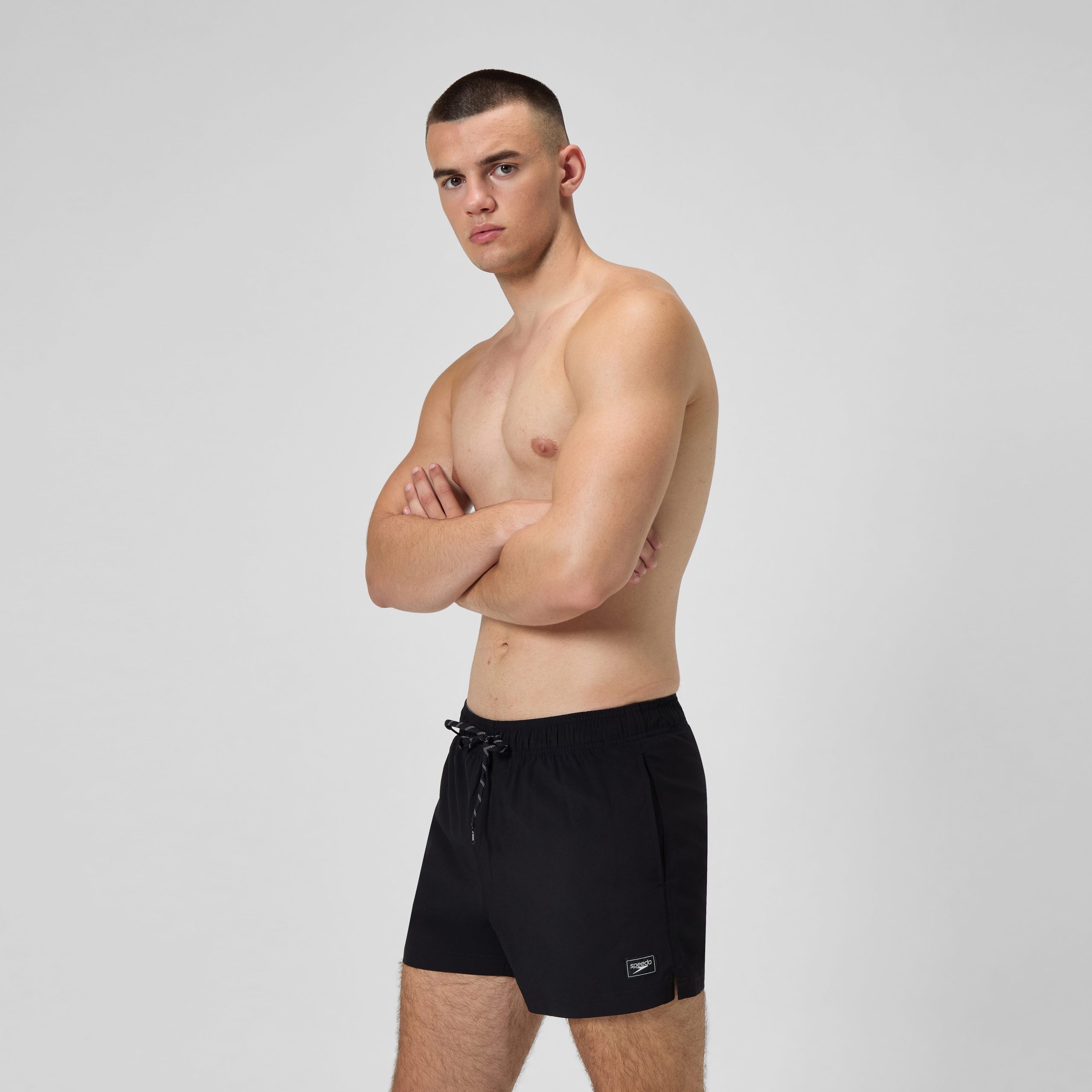 Men's Classics Solid Redondo Edge Volley Swim Trunks Black - Image 3
