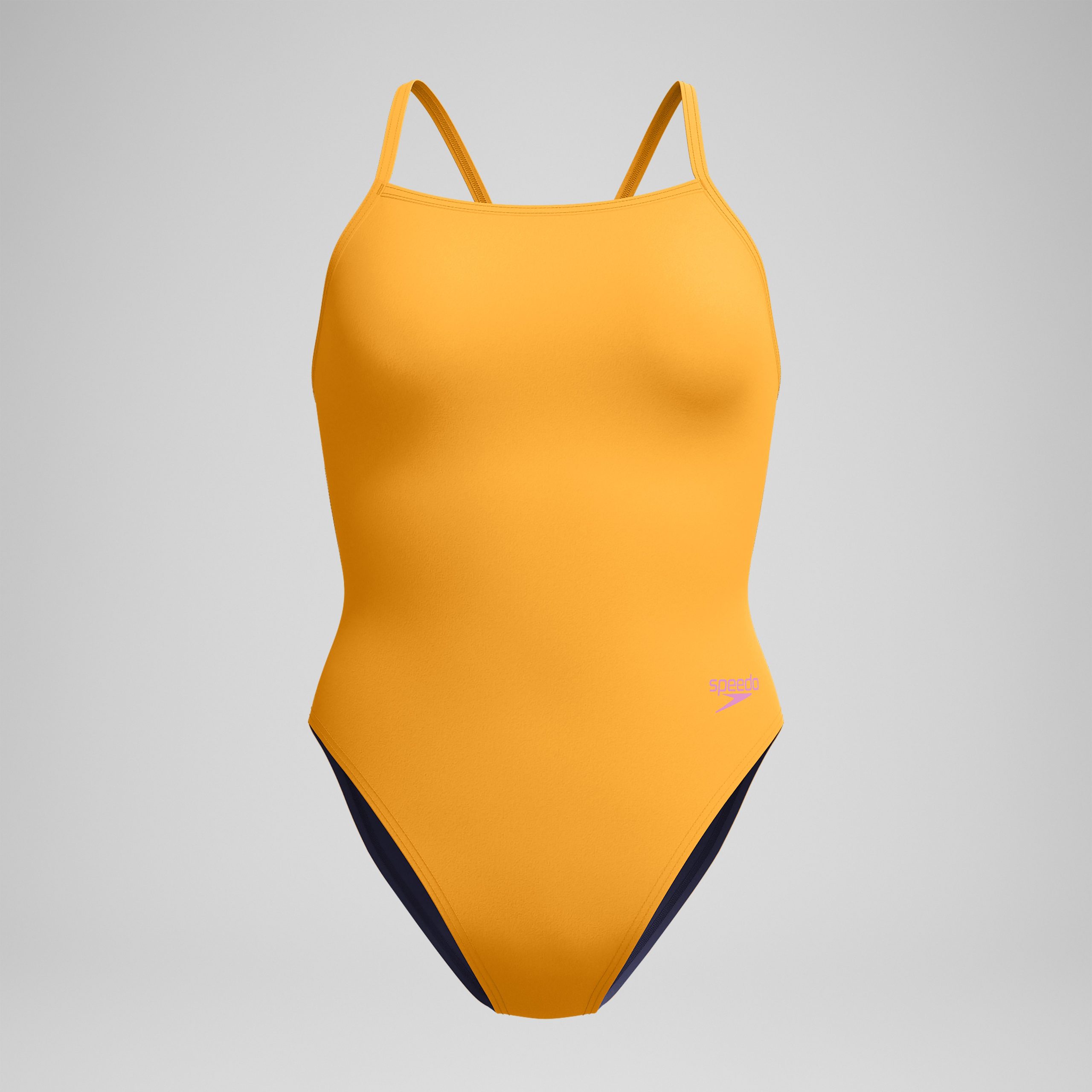 Women's Solid V-Back One Piece Orange - Image 5
