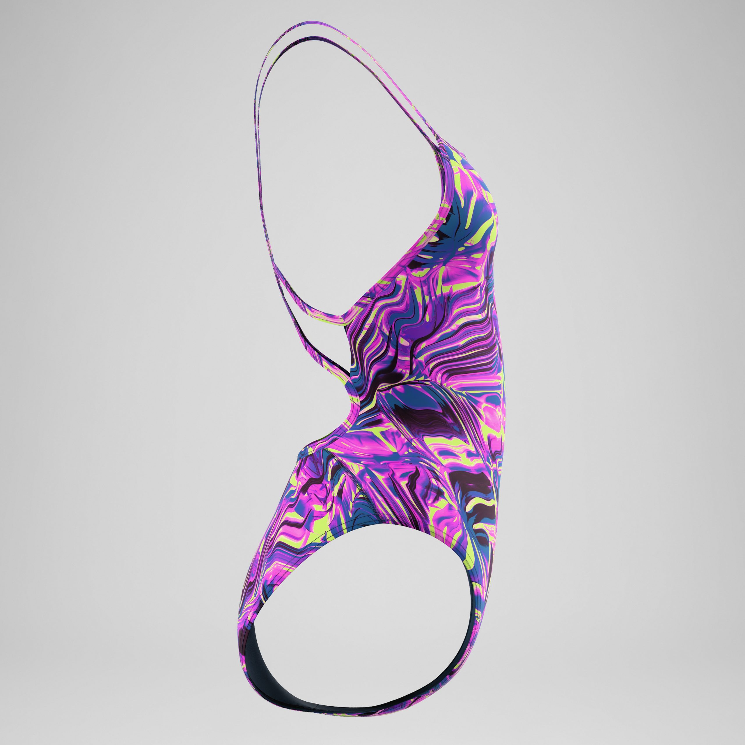 Women's Club Training Printed Web Back One Piece Pink/Navy - Image 6