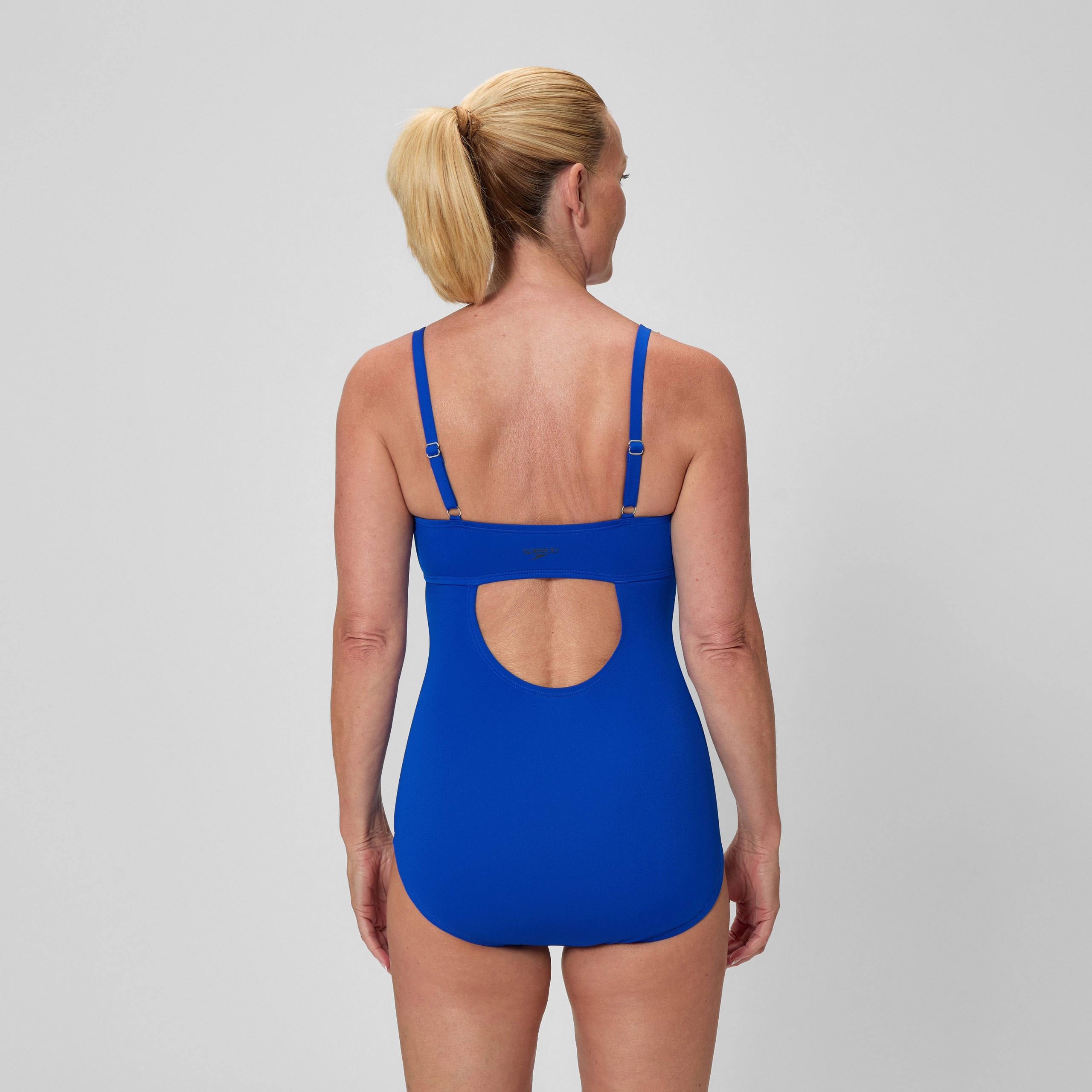 Women's Solid Shirred Adjustable One Piece Blue - Image 3