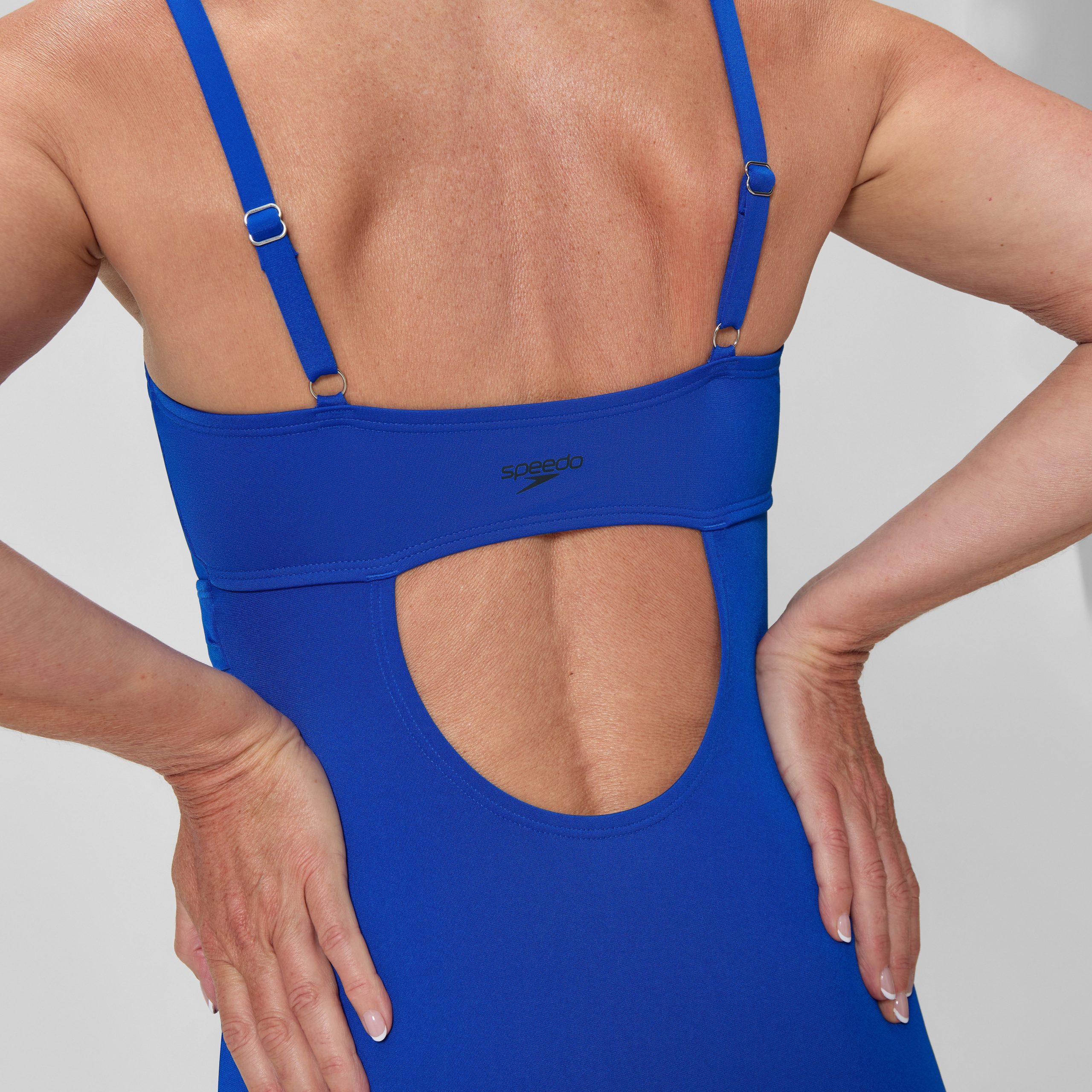 Women's Solid Shirred Adjustable One Piece Blue - Image 8