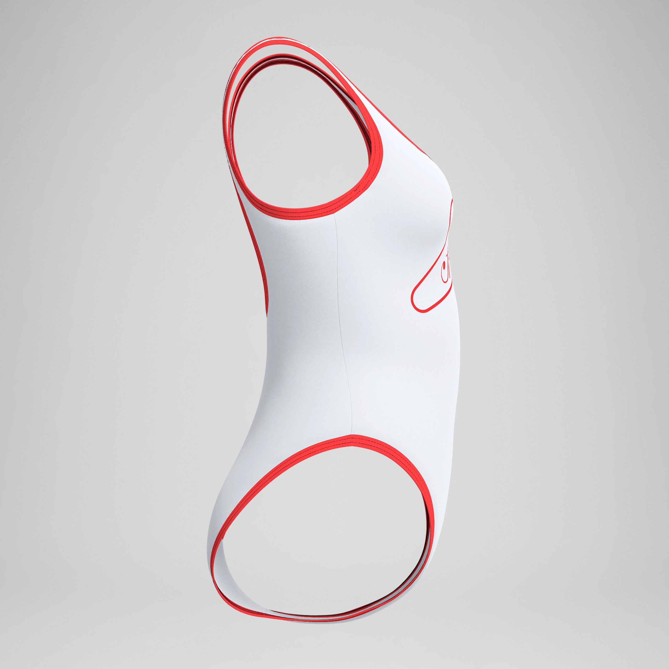 Women's Jetstream Solid Bound Scoop One Piece Red/White - Image 6