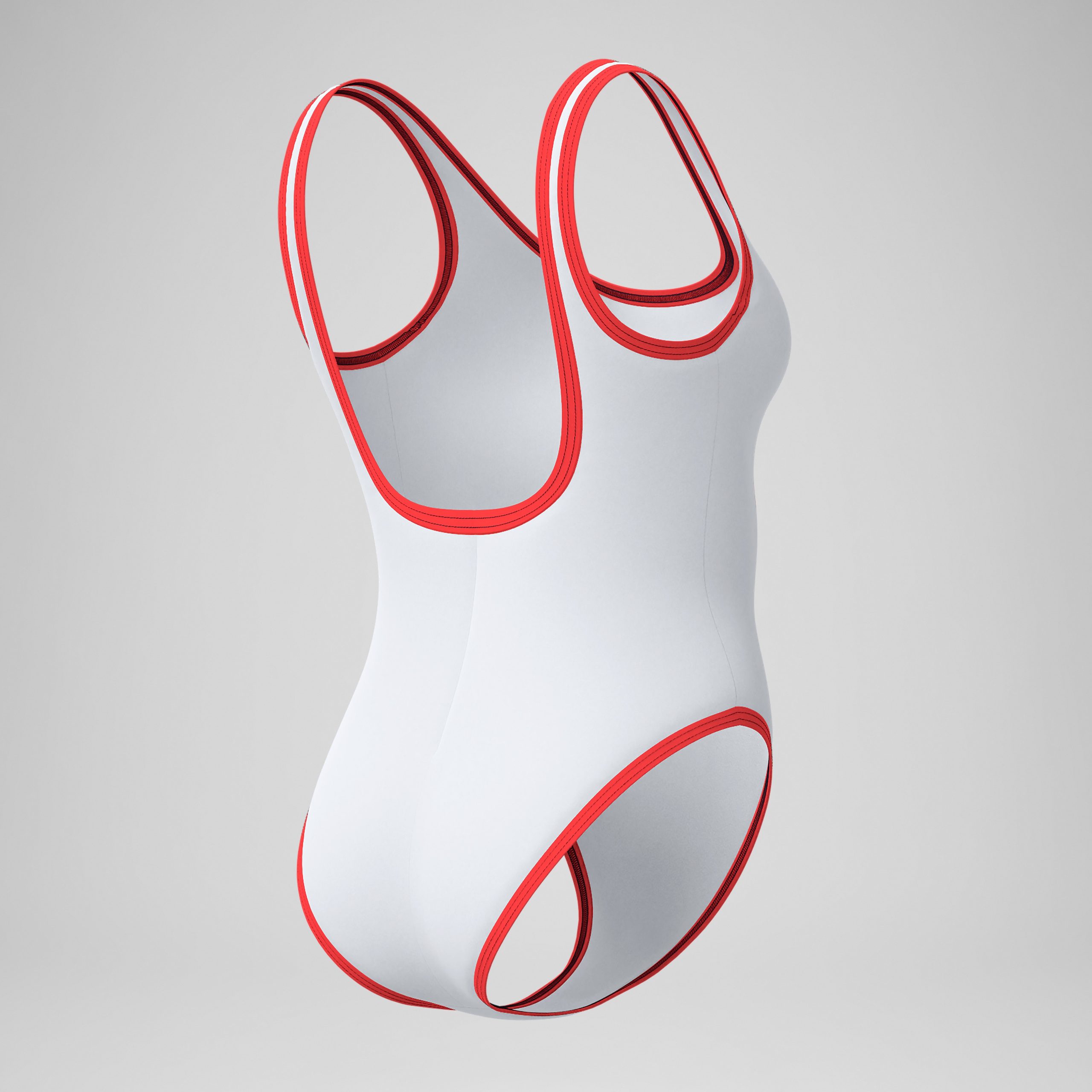 Women's Jetstream Solid Bound Scoop One Piece Red/White - Image 7