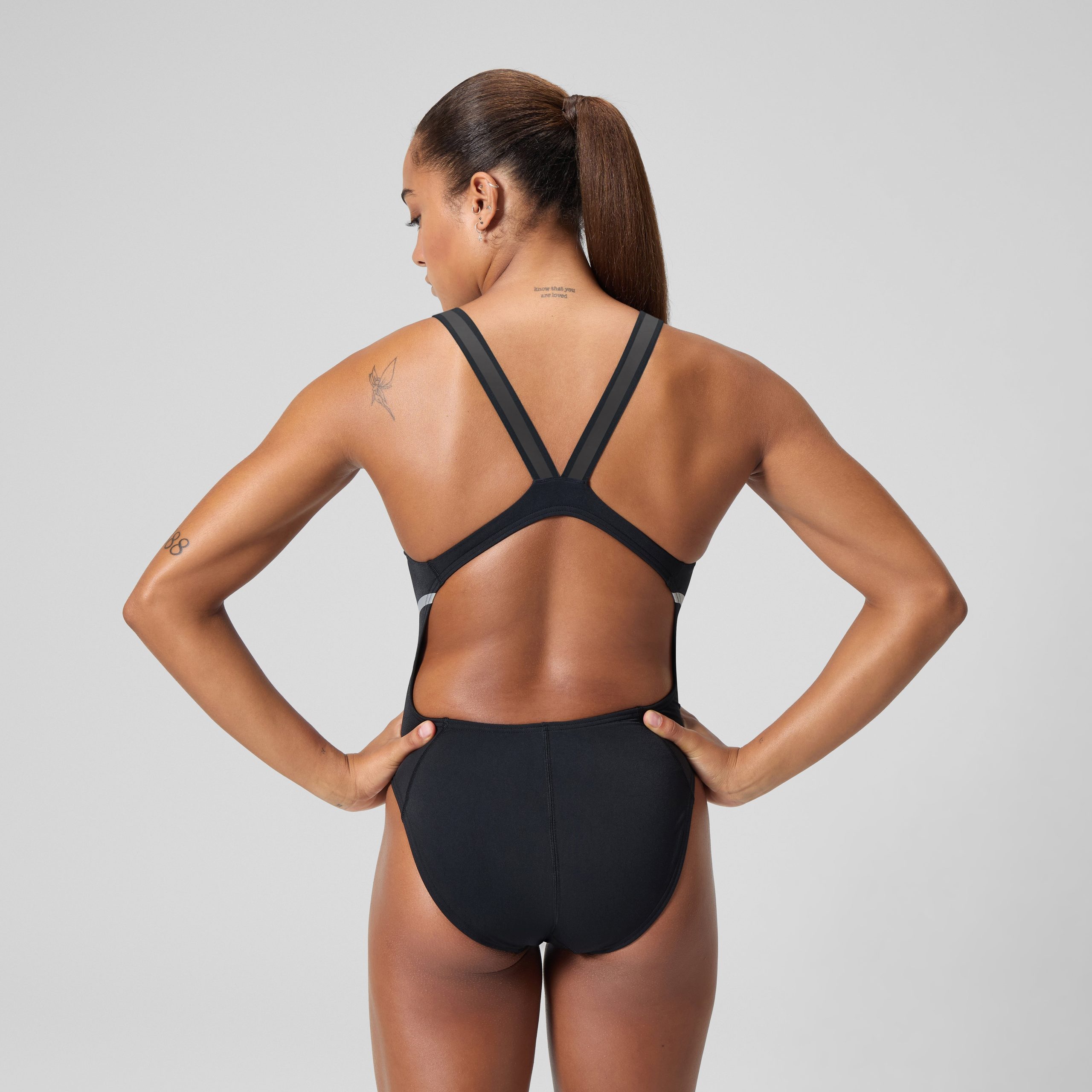 Women's Vanquisher Thick Strap One Piece Black/Gray - Image 4