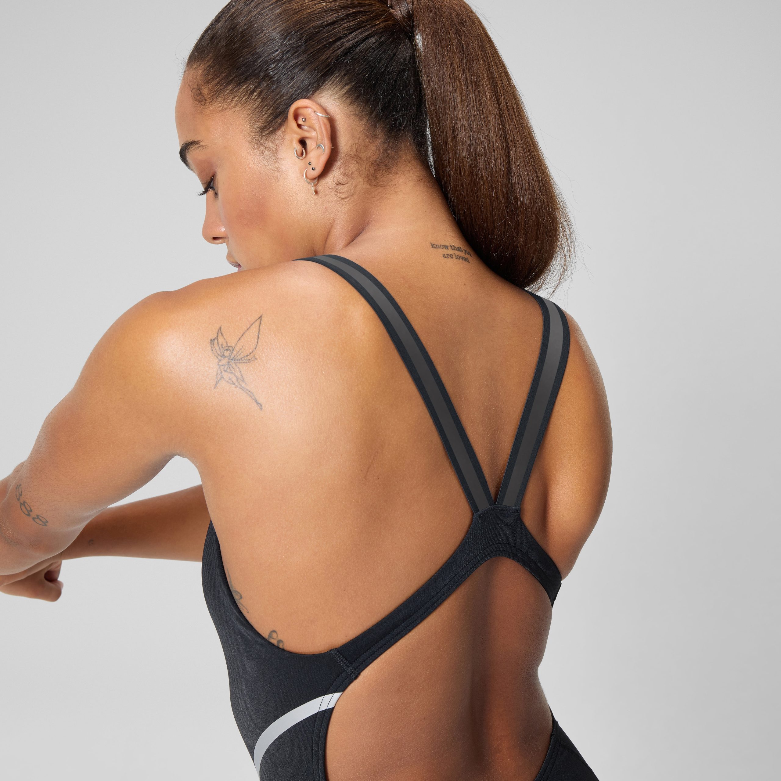 Women's Vanquisher Thick Strap One Piece Black/Gray - Image 9
