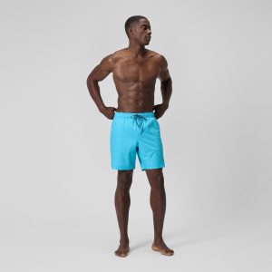 Men's Solid Redondo Edge Volley Swim Shorts Blue