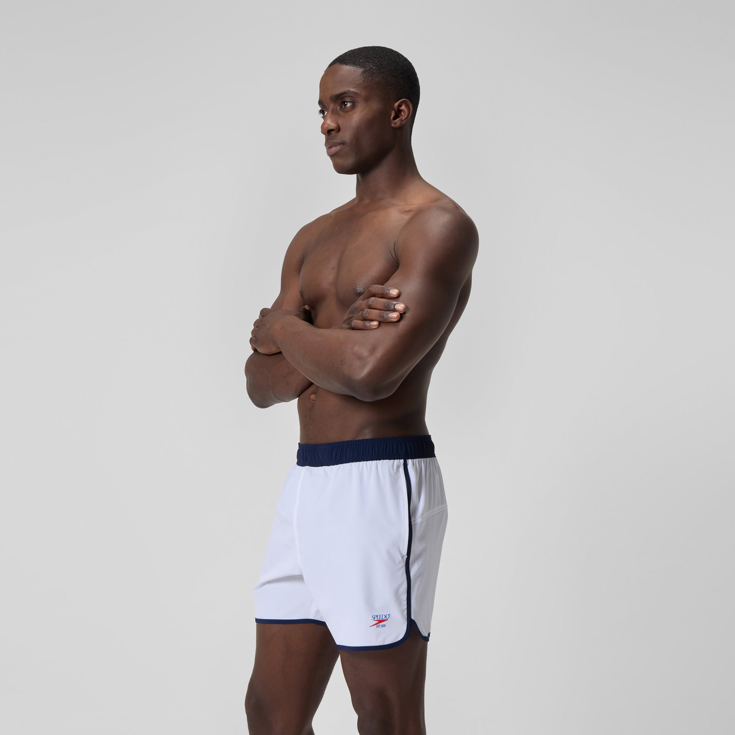 Men's Jetstream Logo Swim Shorts White/Navy - Image 3