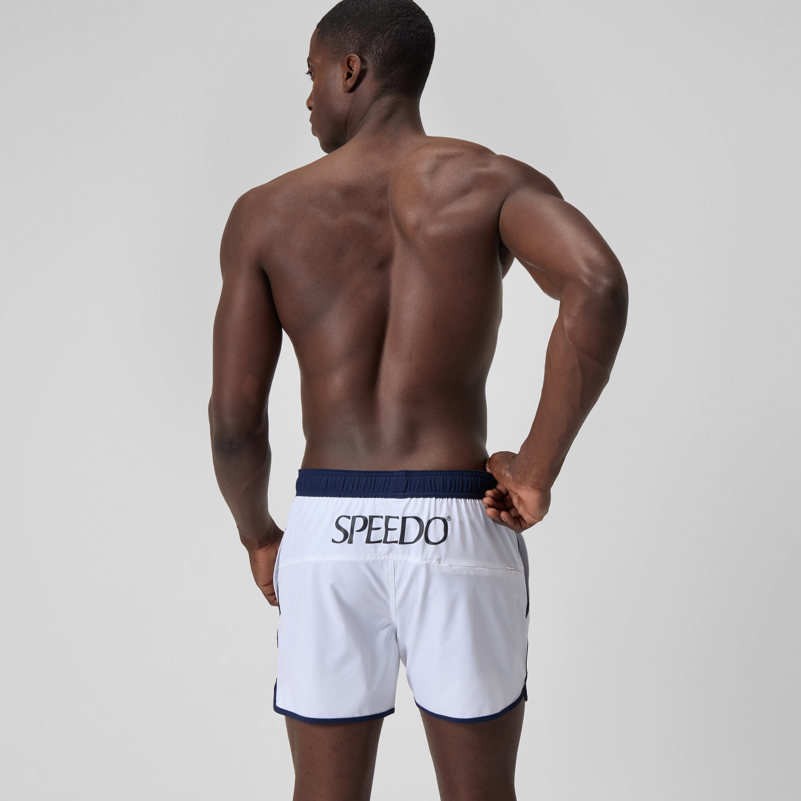 Men's Jetstream Logo Swim Shorts White/Navy - Image 4