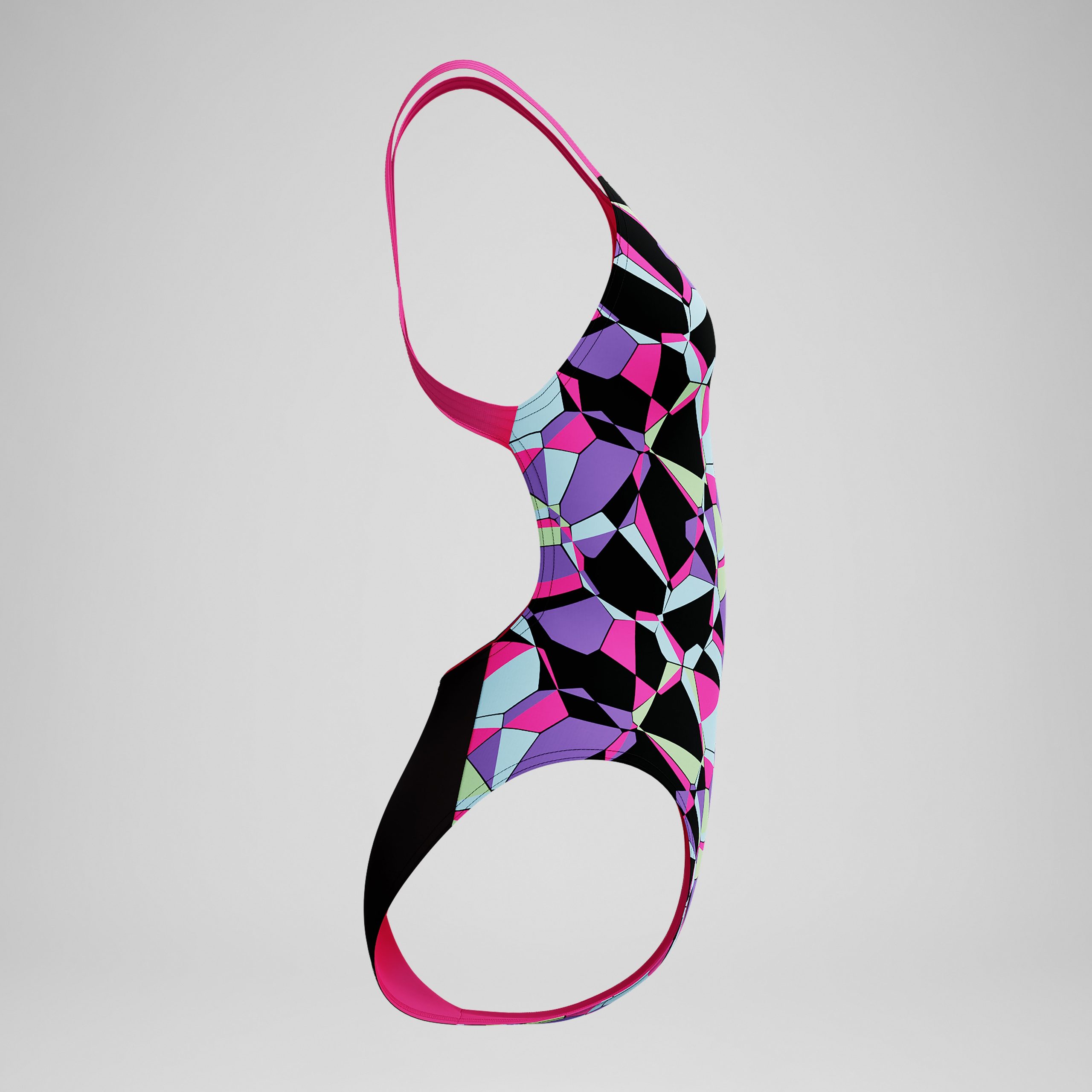 Women's Club Training Printed Leaderback One Piece Black/Pink - Image 5