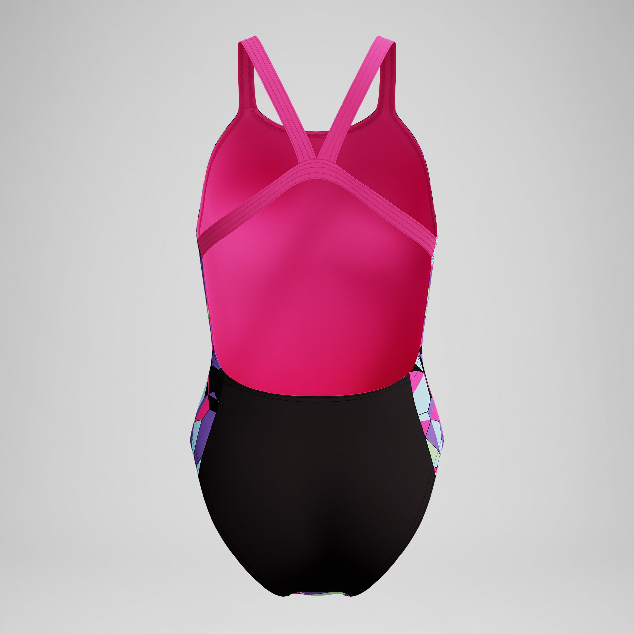 Women's Club Training Printed Leaderback One Piece Black/Pink - Image 6