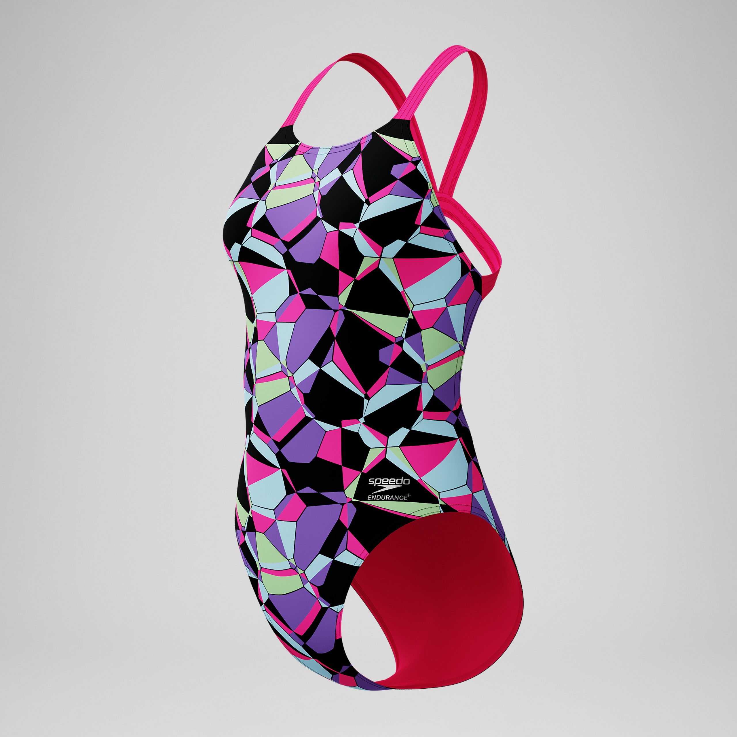 Women's Club Training Printed Leaderback One Piece Black/Pink - Image 7