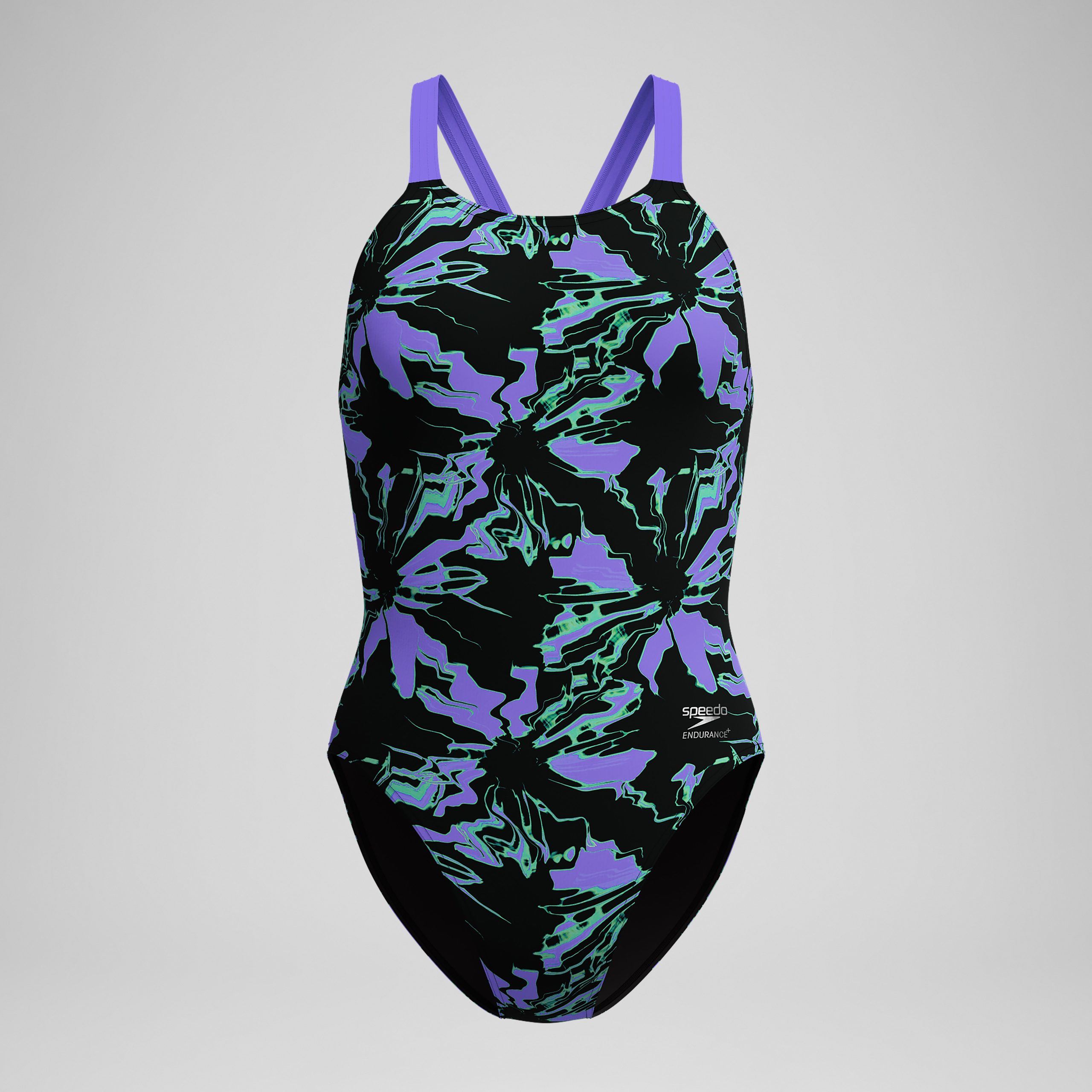 Women's Club Training Printed Leaderback One Piece Black/Purple - Image 4