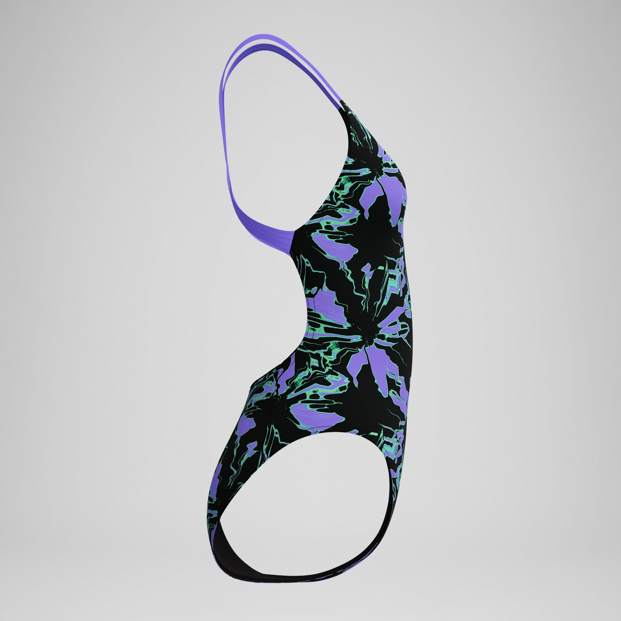 Women's Club Training Printed Leaderback One Piece Black/Purple - Image 5