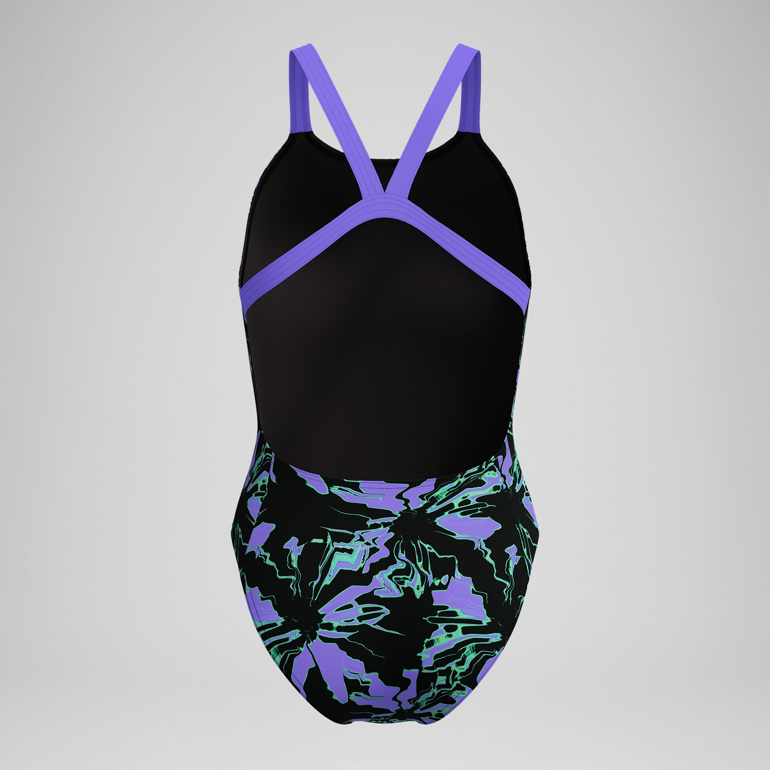 Women's Club Training Printed Leaderback One Piece Black/Purple - Image 6
